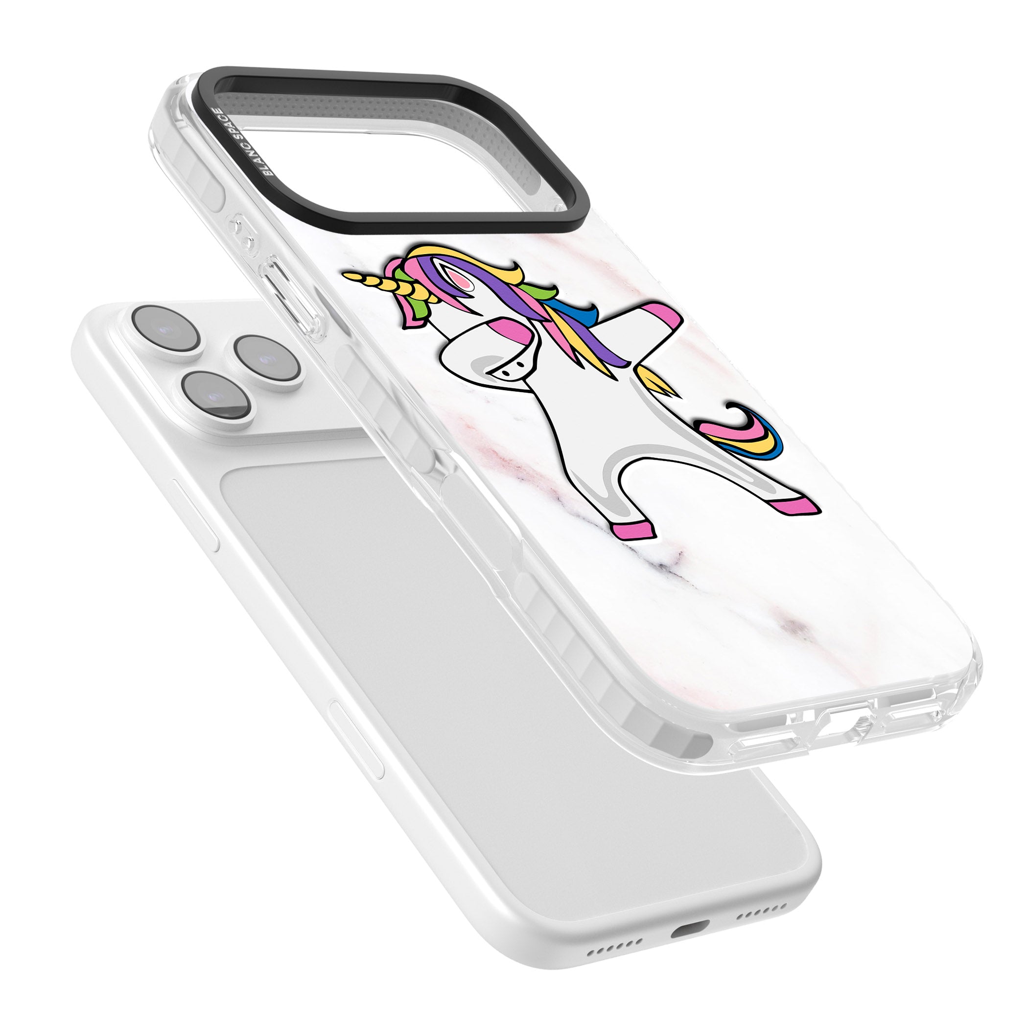 Designer Marble Unicorn Dab iPhone 17 Pro Impact Pro Clear Phone Case Colours