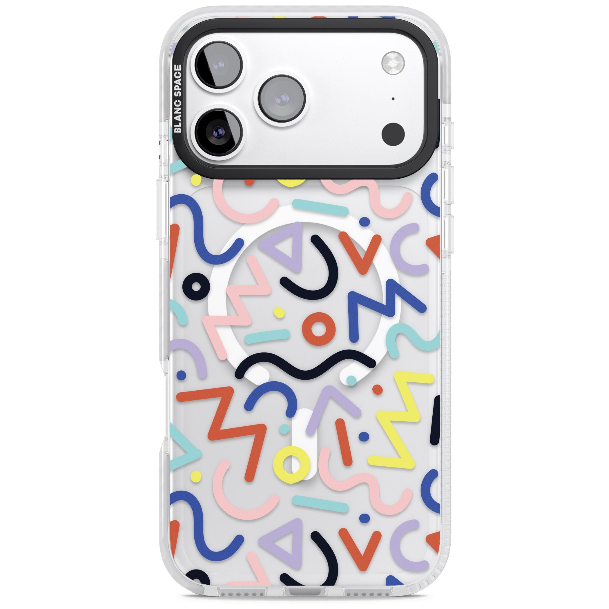 Memphis Retro Pattern iPhone 17 Pro Impact Pro Clear Phone Case