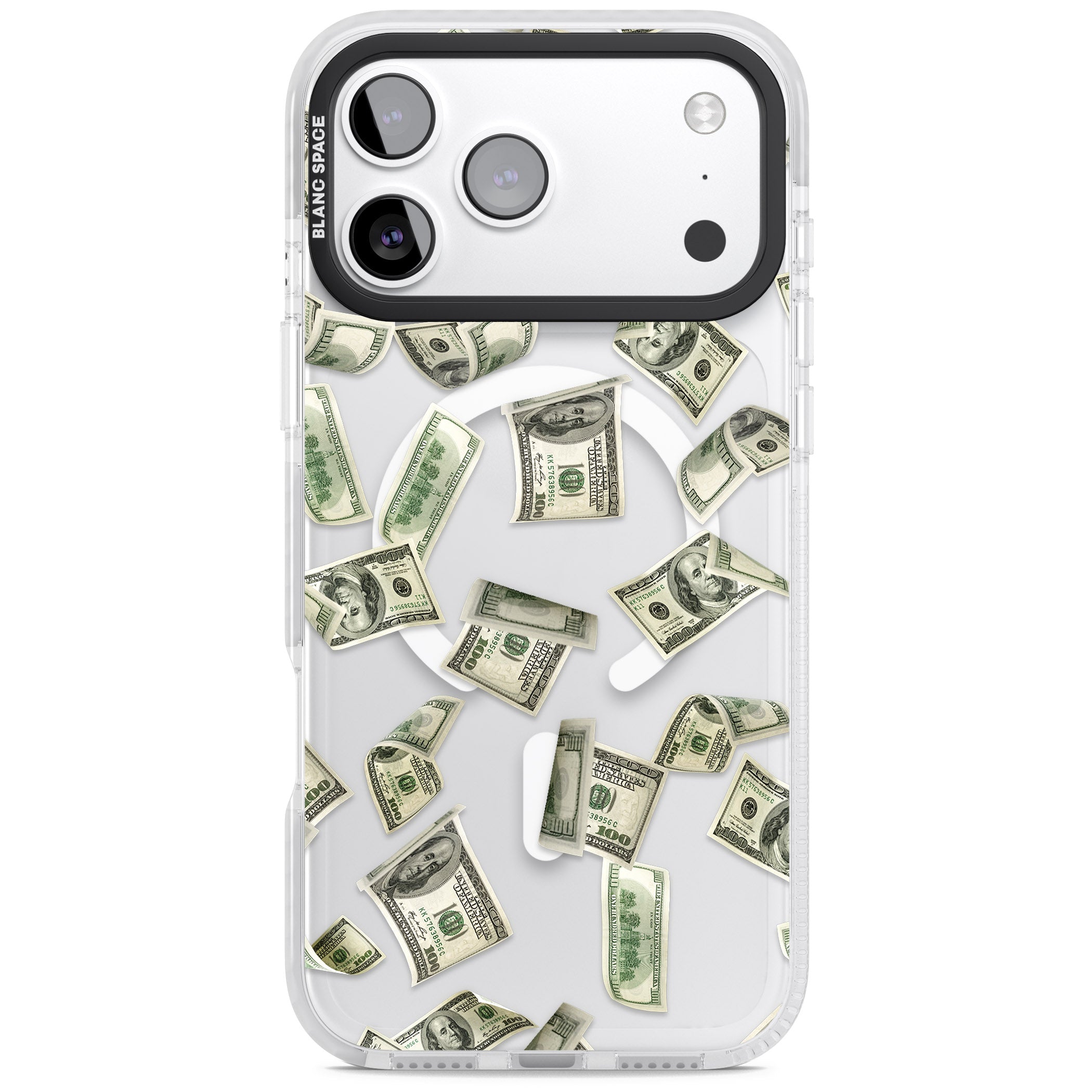 Falling Cash iPhone 17 Pro Impact Pro Clear Phone Case