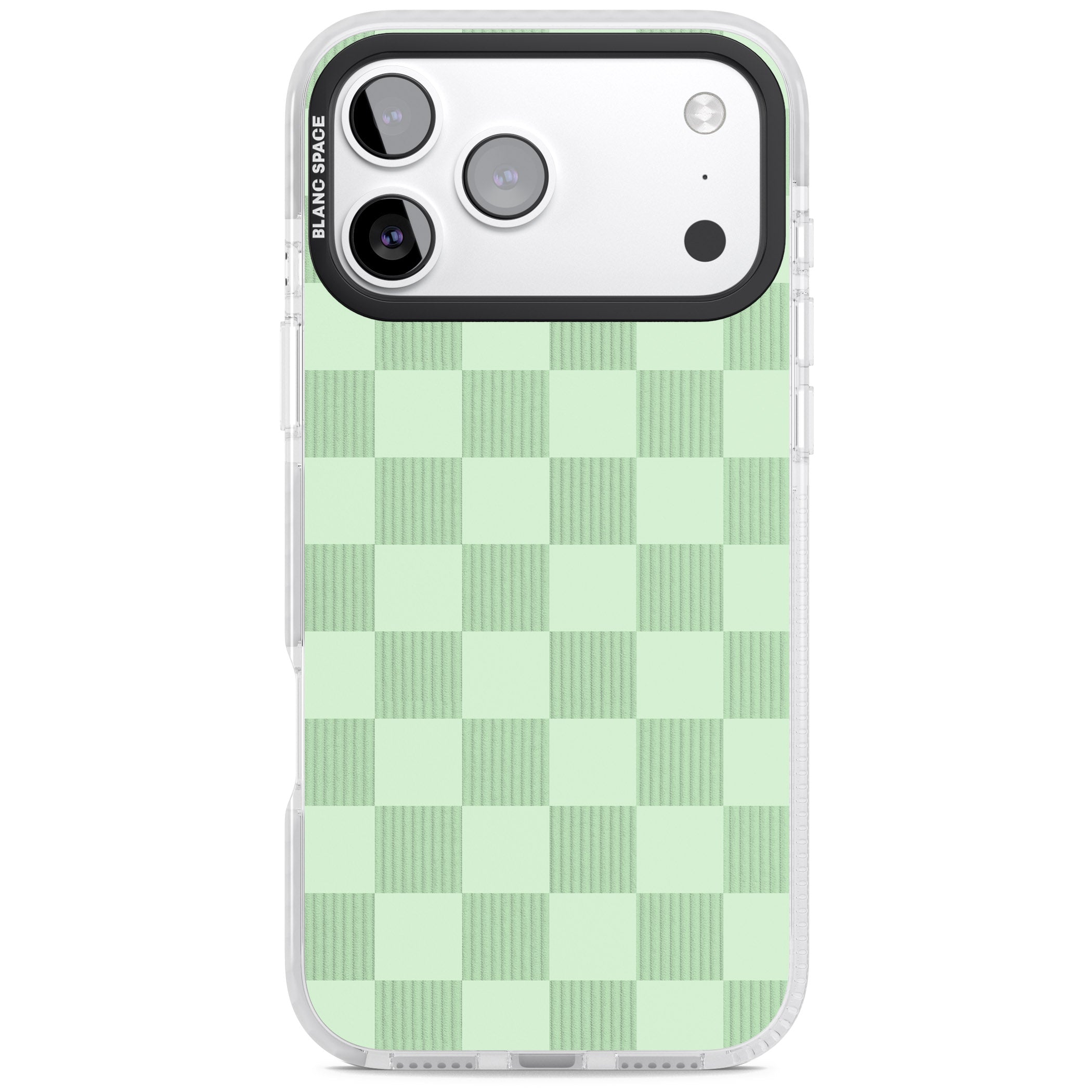 Seafoam Checkered iPhone 17 Pro Impact Pro Clear Phone Case