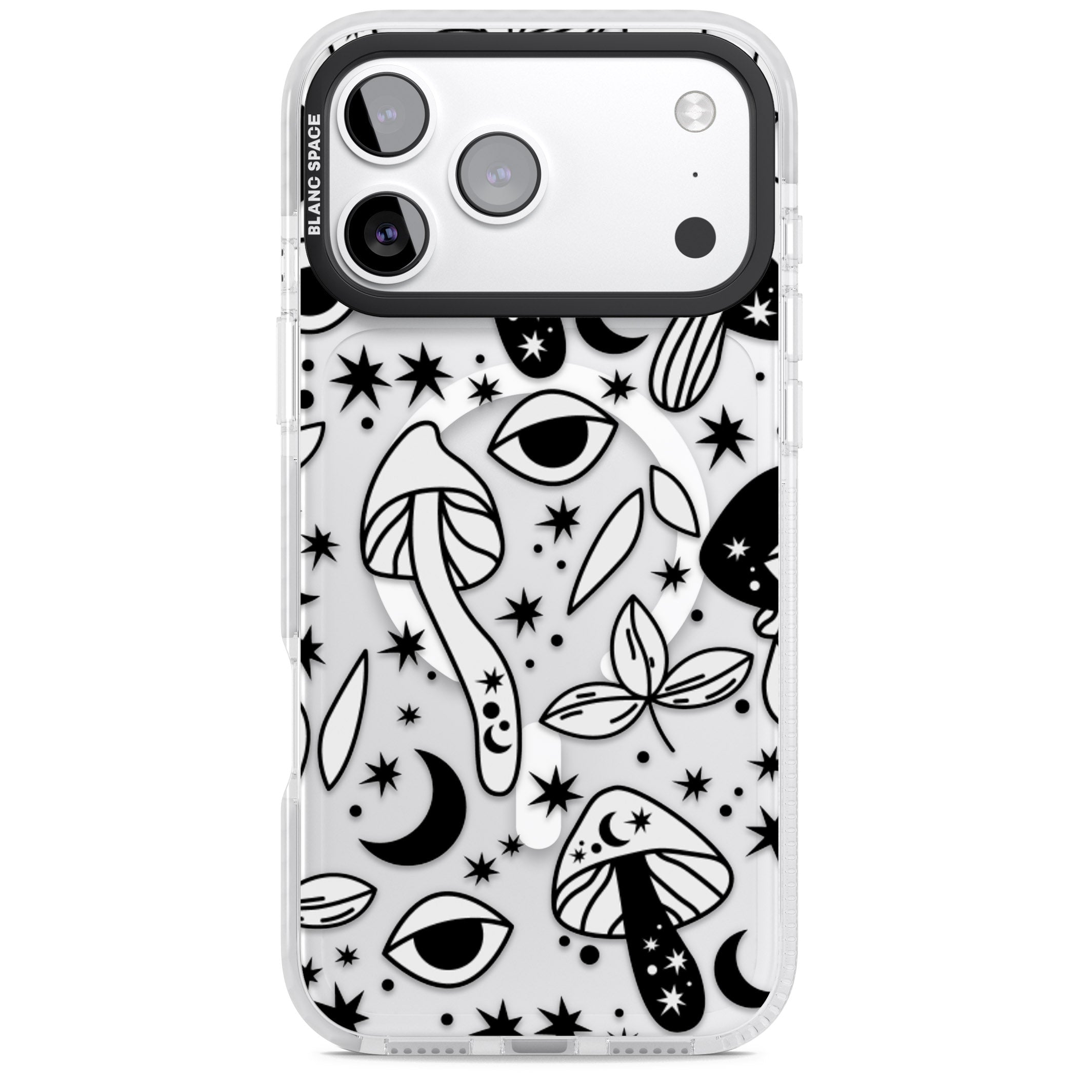 Mystic Mushrooms Pattern iPhone 17 Pro Impact Pro Clear Phone Case