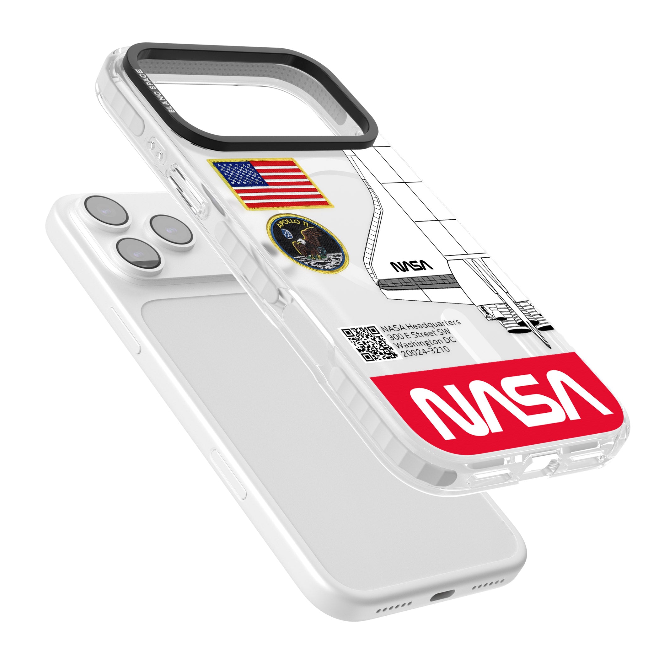 Nasa Apollo 11 iPhone 17 Pro Impact Pro Clear Phone Case Colours