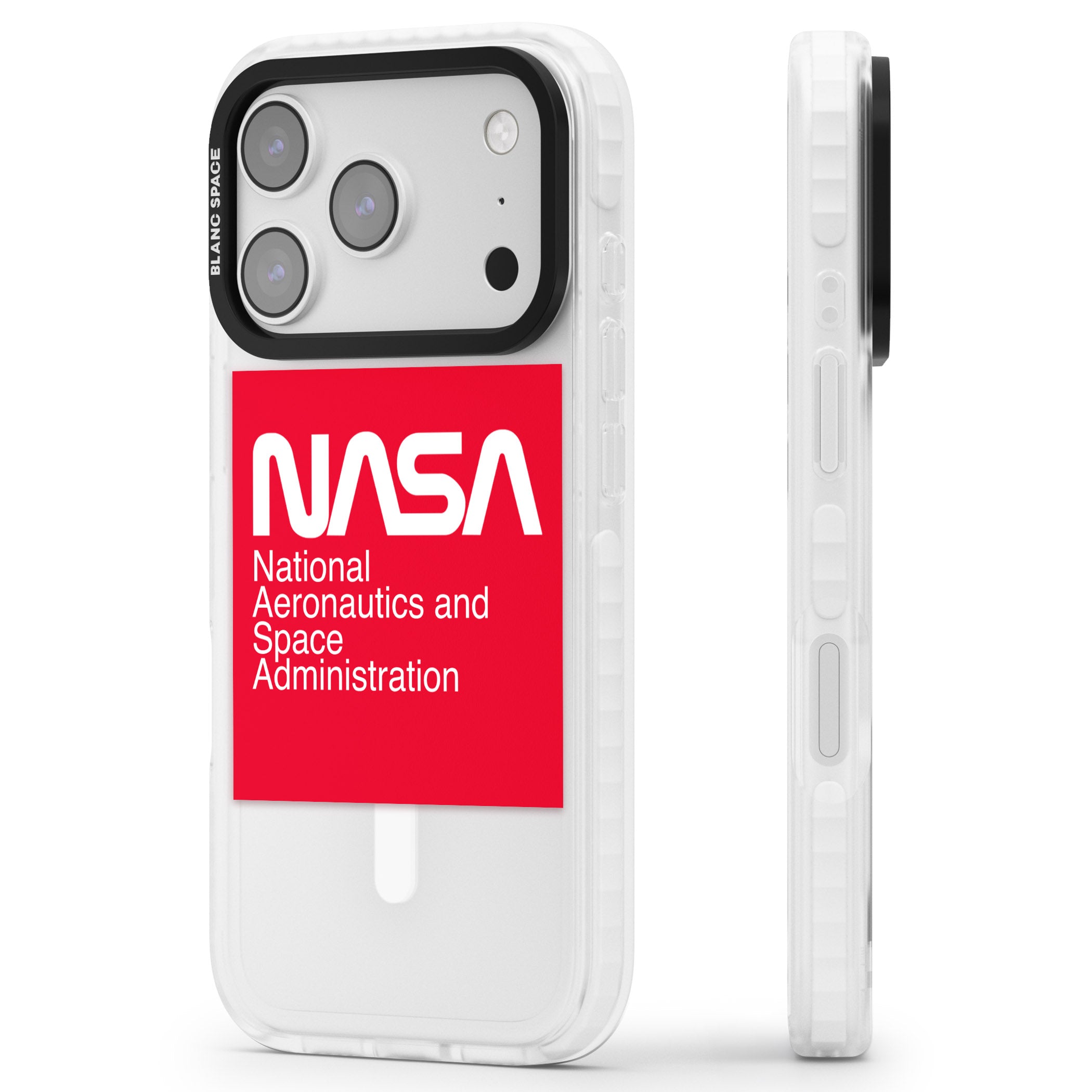 Nasa The Worm Box iPhone 17 Pro Impact Pro Clear Phone Case Side Profile