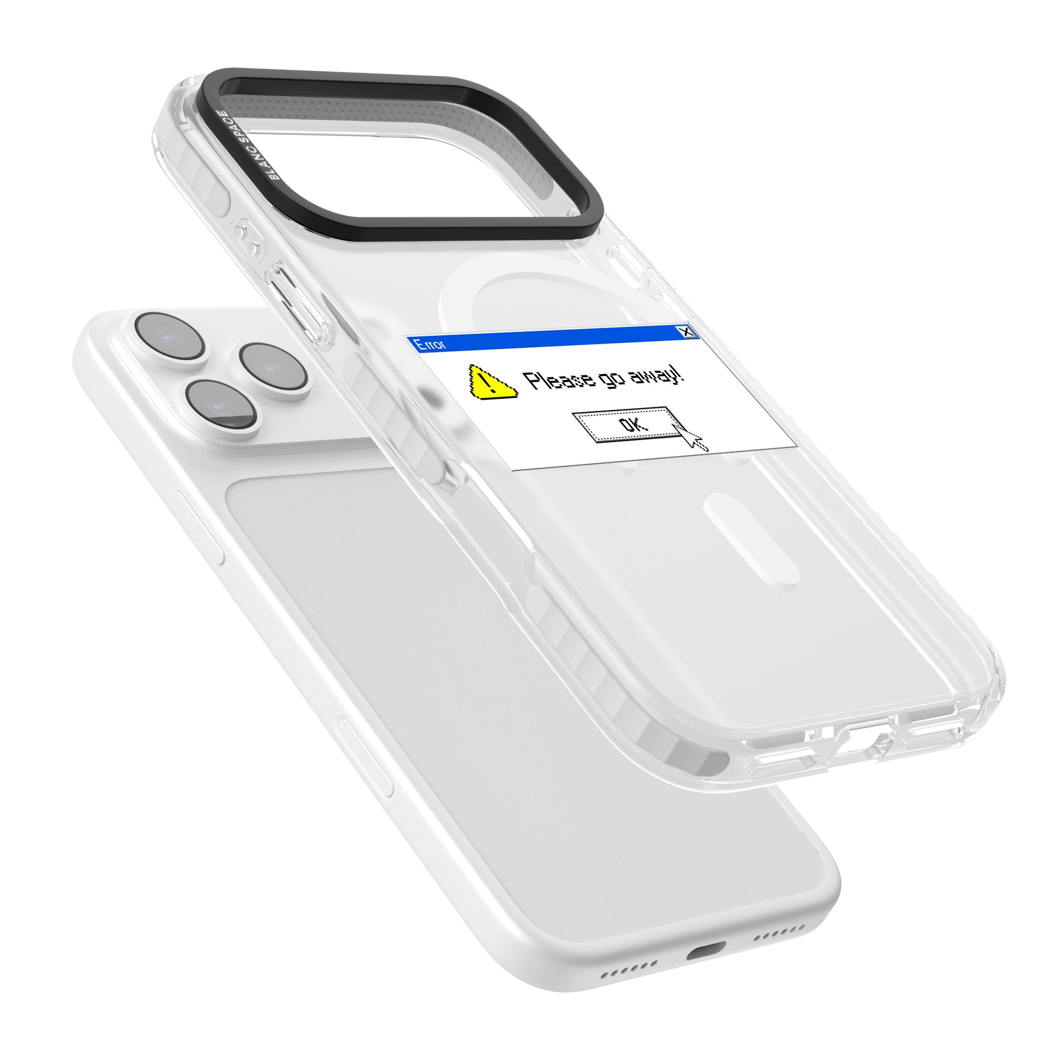 Please Go Away Exe iPhone 17 Pro Impact Pro Clear Phone Case Colours