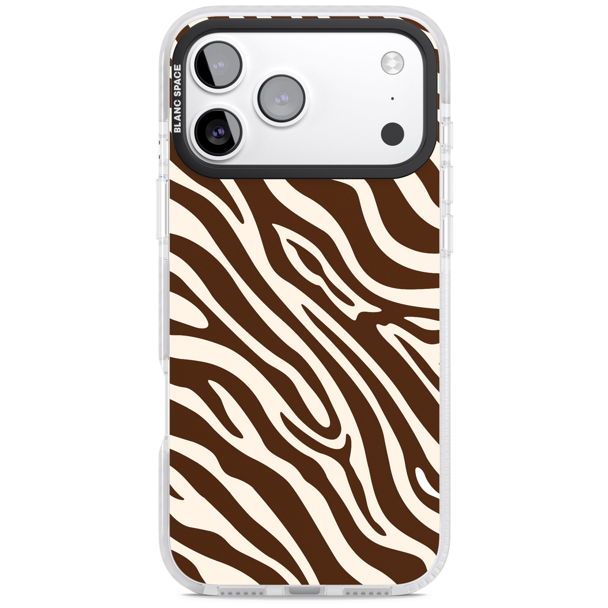 Brown & Cream Zebra iPhone 17 Pro Impact Pro Clear Phone Case