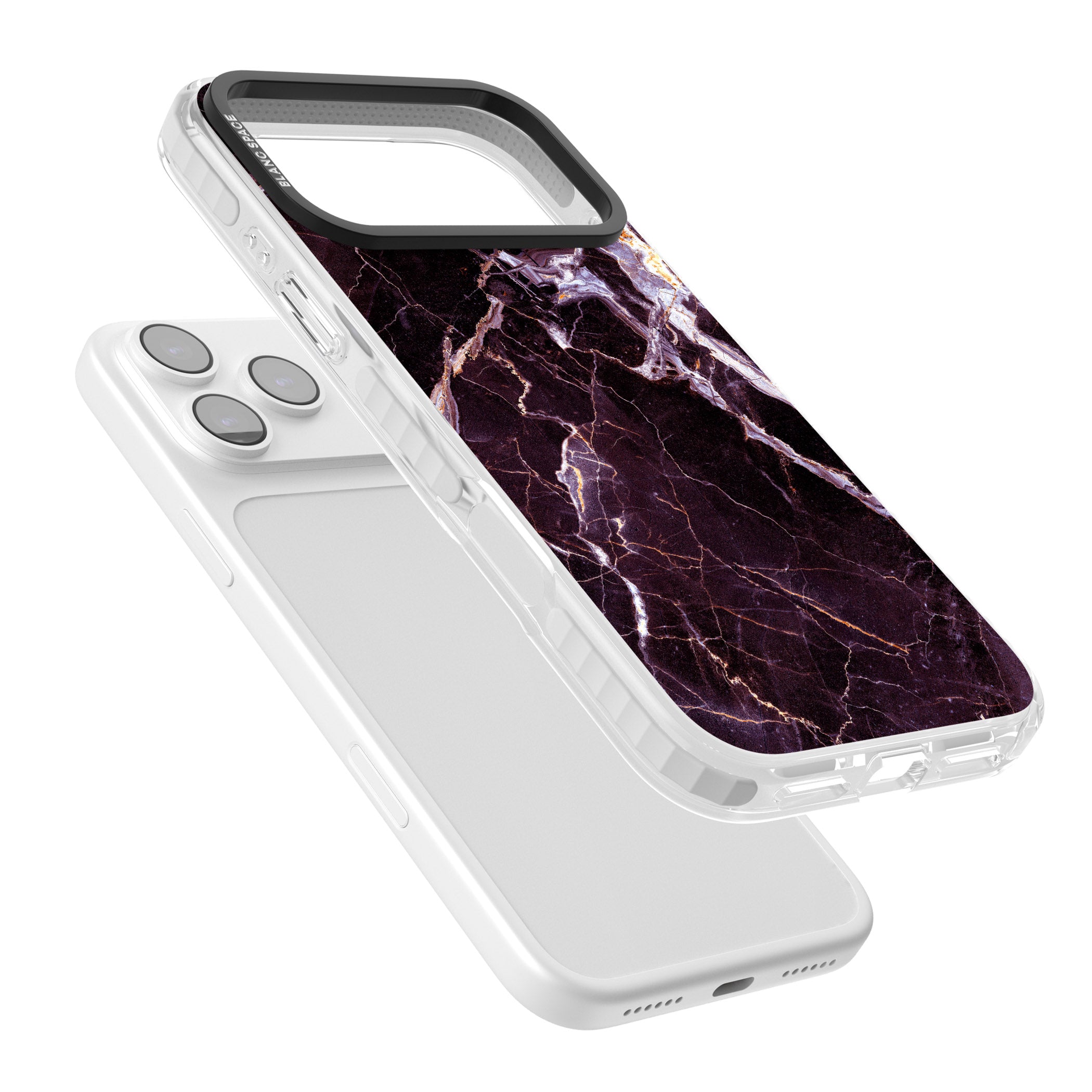 Violet Shatter Marble iPhone 17 Pro Impact Pro Clear Phone Case Colours