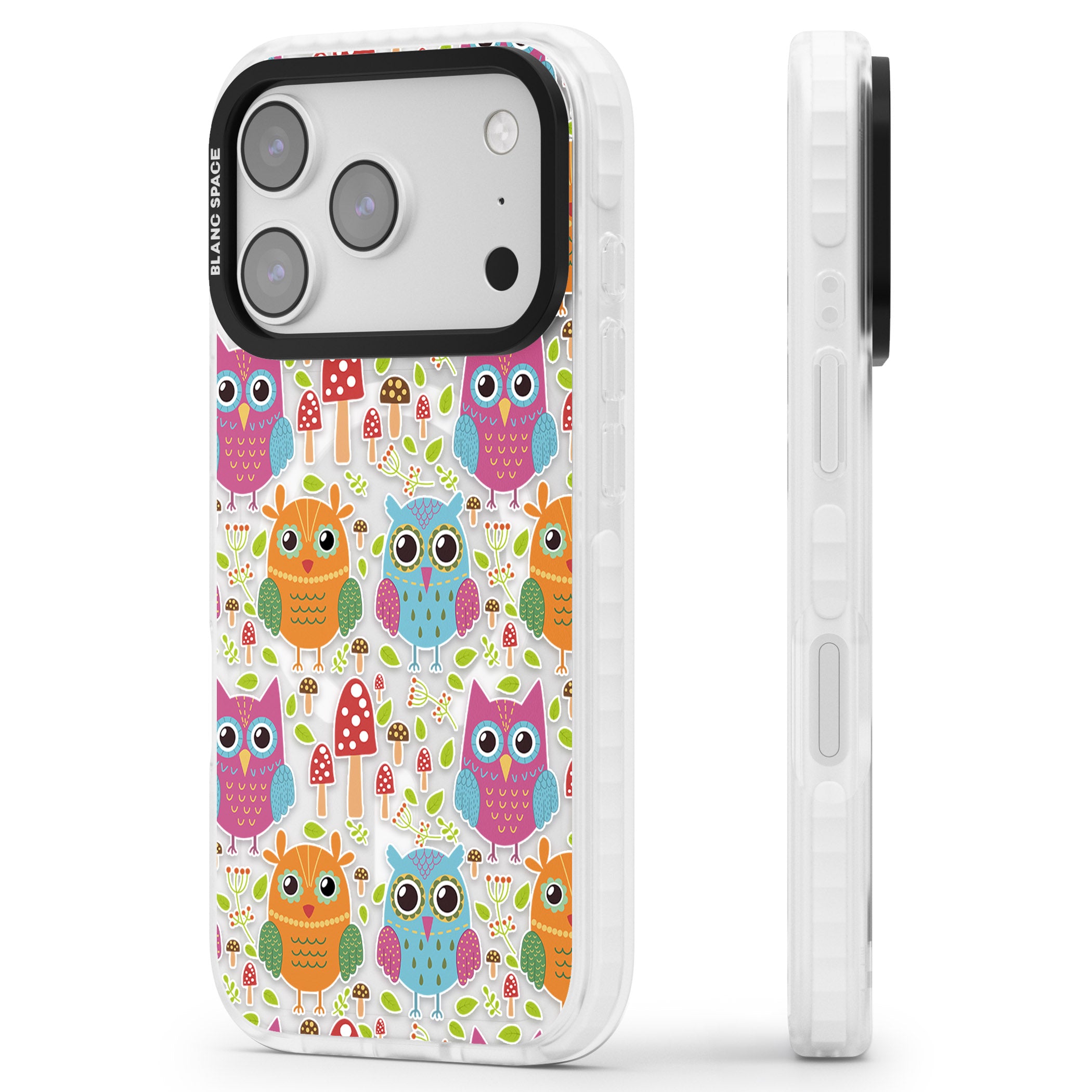Forrest Owl Clear Pattern iPhone 17 Pro Impact Pro Clear Phone Case Side Profile