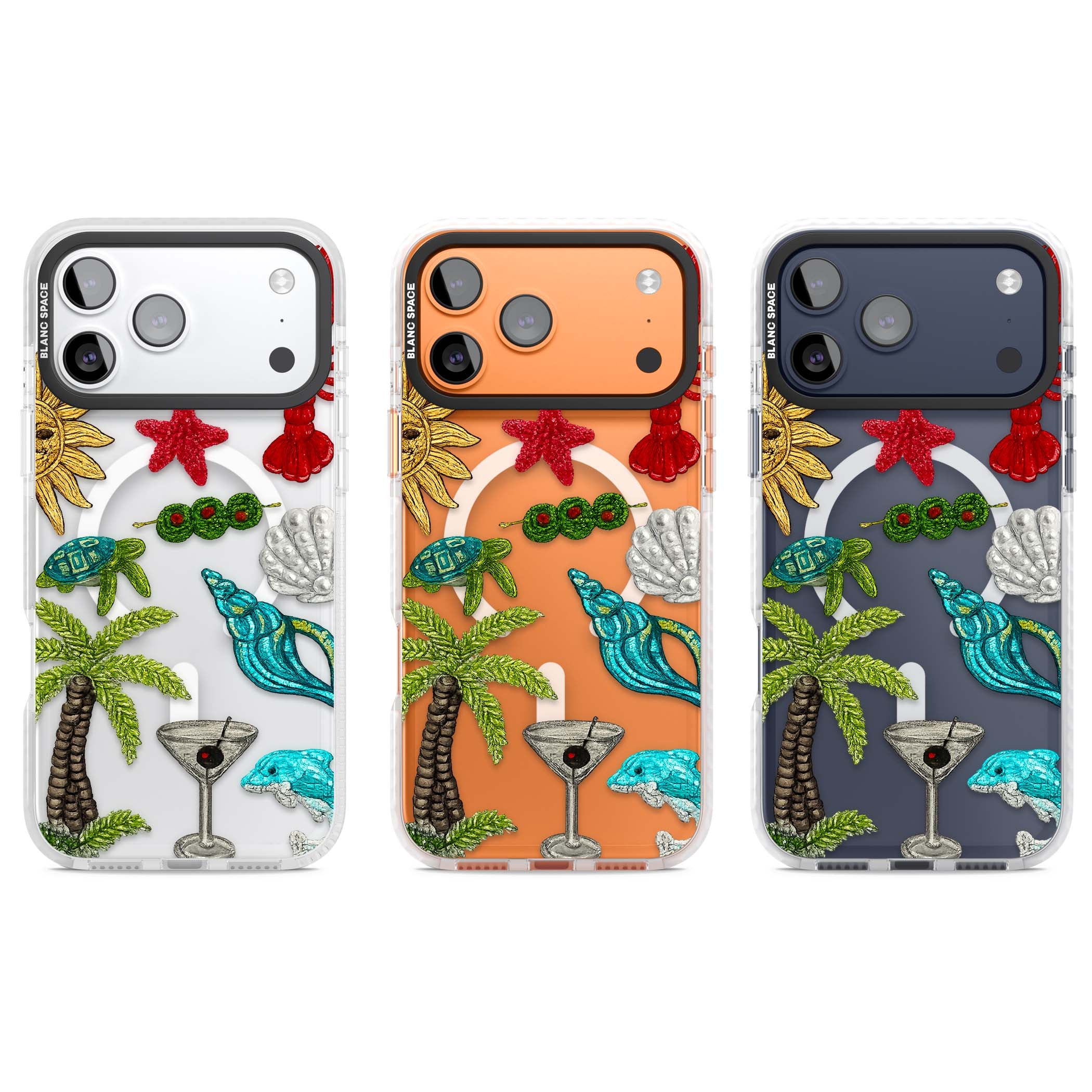 Painted Coastal Pattern coastal iPhone case | Impact Magsafe case for iPhone 17 Pro, iPhone 17 Pro Max