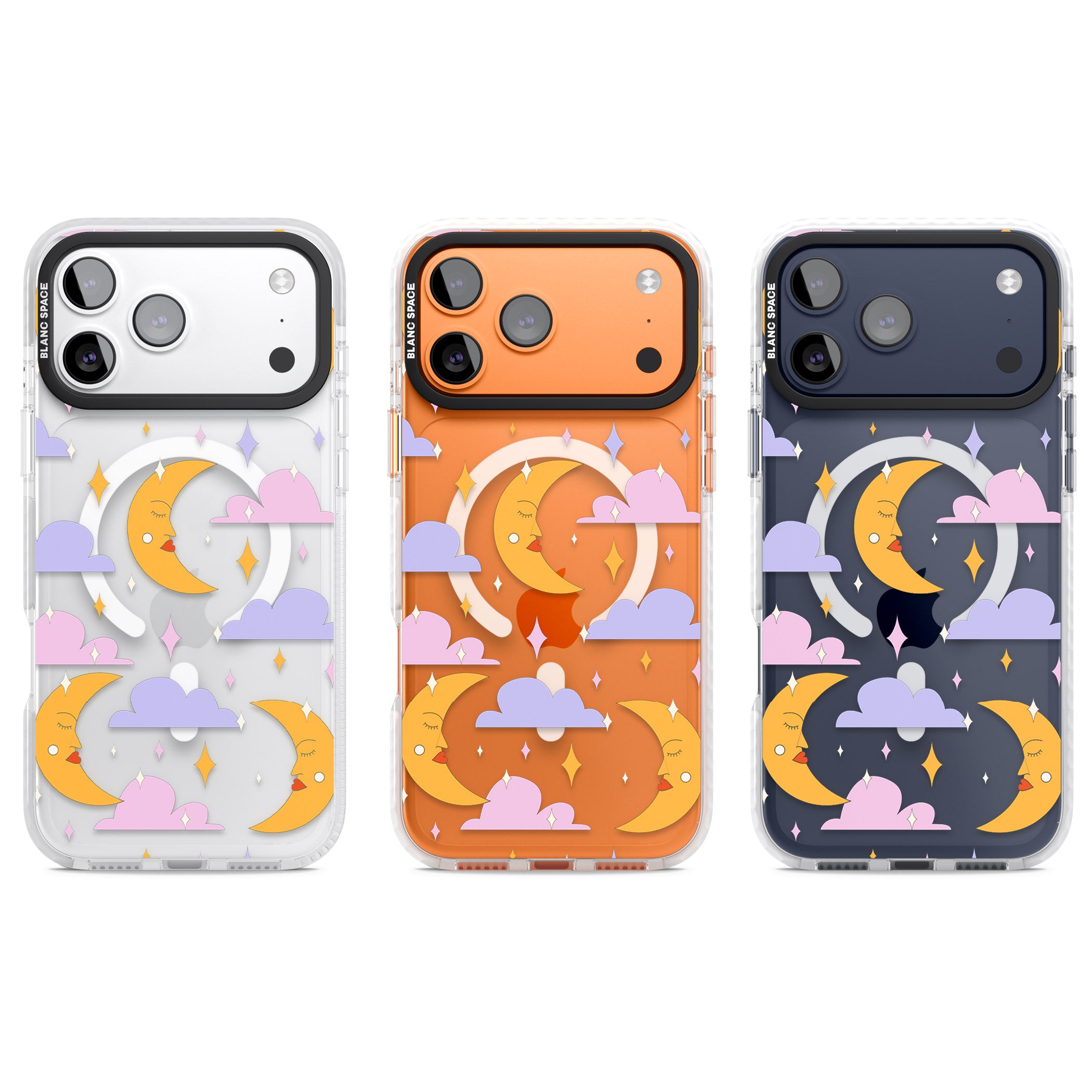 Moons & Clouds iPhone 17 Pro Impact Pro Clear Phone Case APT Impact Protection