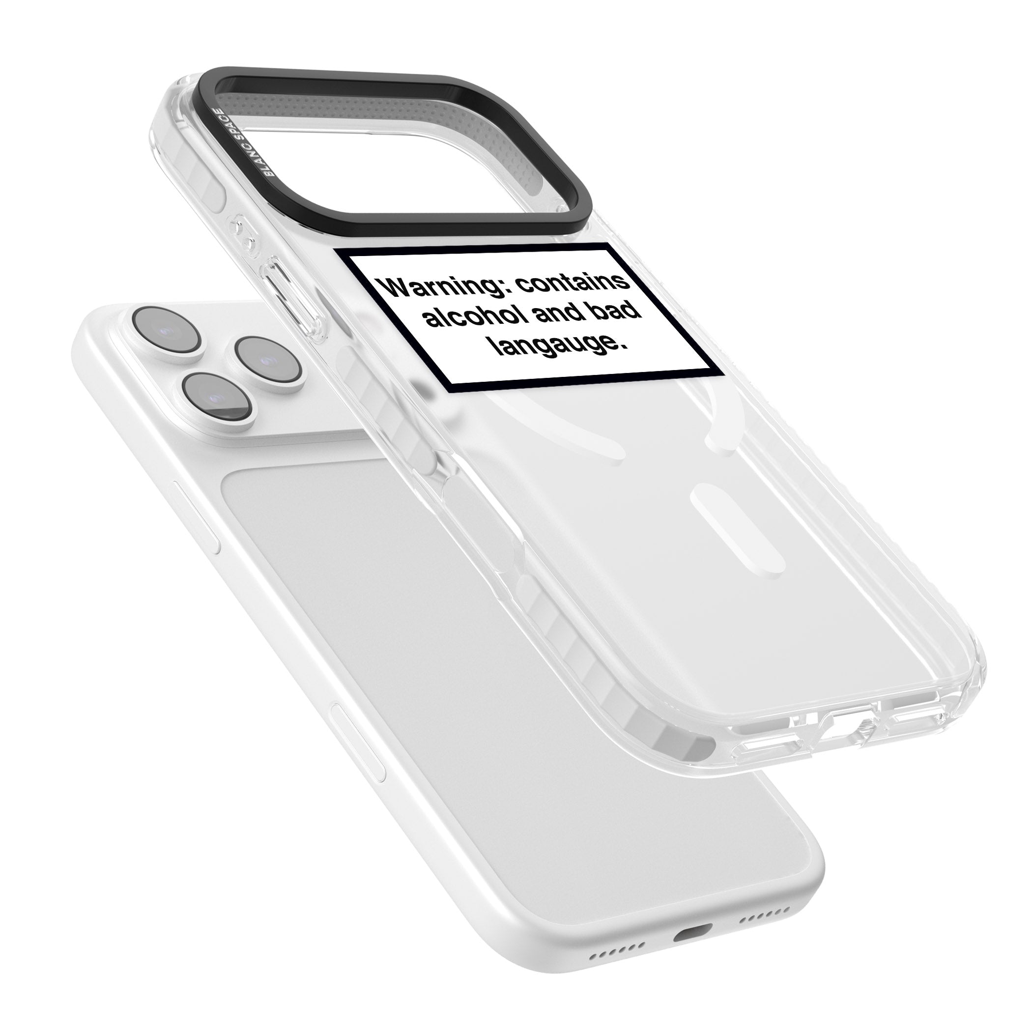 Warning: Contains Alcohol & Bad Language iPhone 17 Pro Impact Pro Clear Phone Case Colours