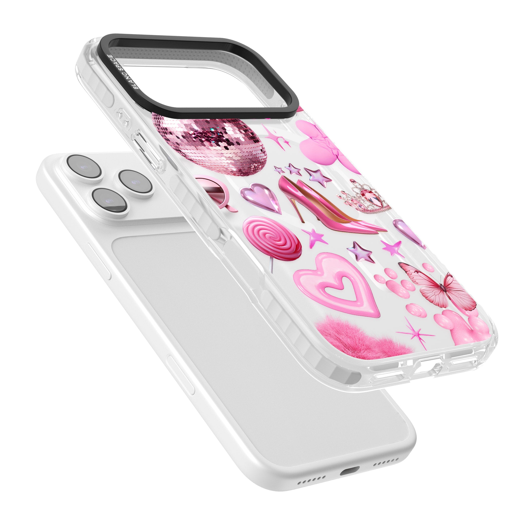 Pink Glam iPhone 17 Pro Impact Pro Clear Phone Case Colours