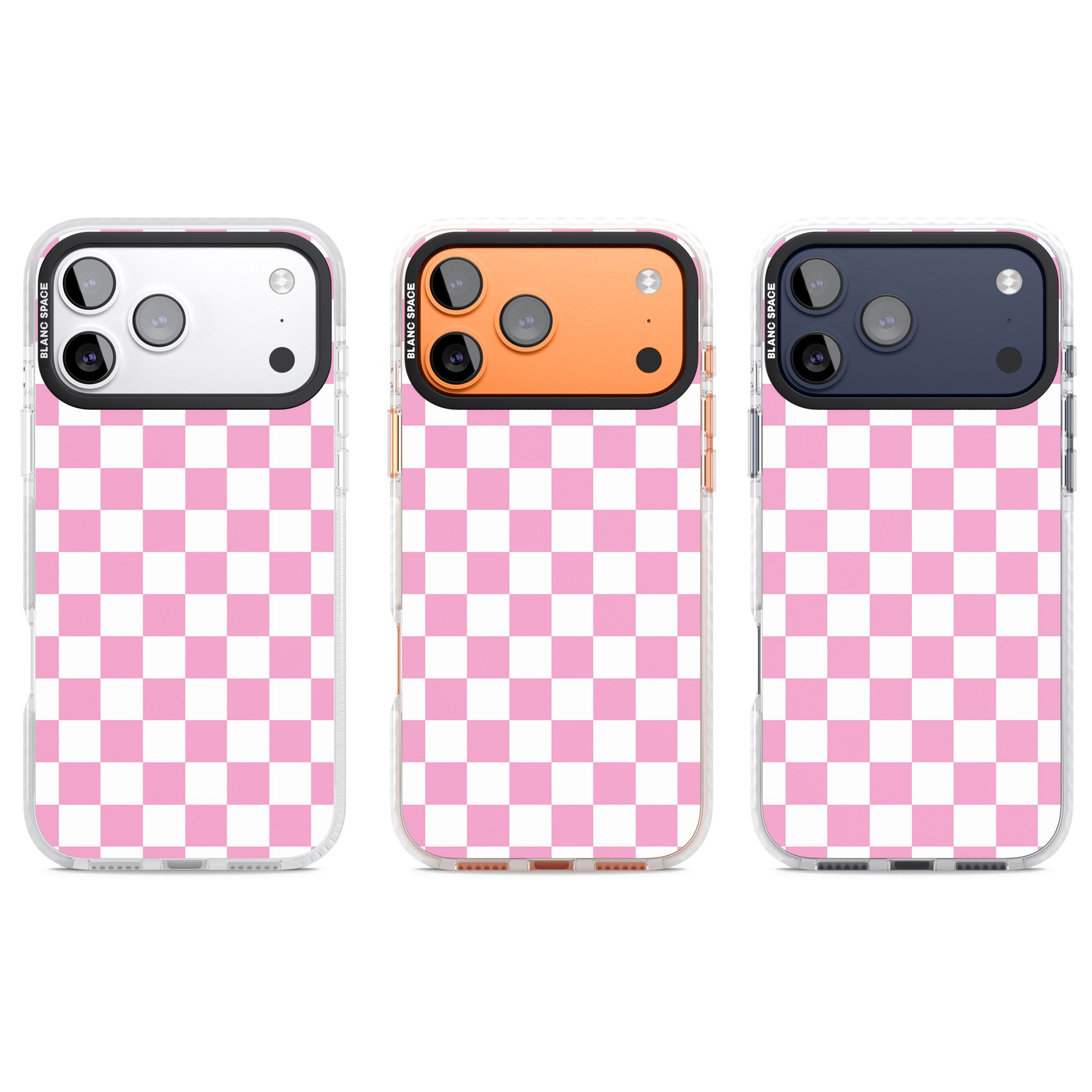 Pink Checkered iPhone 17 Pro Impact Pro Clear Phone Case APT Impact Protection