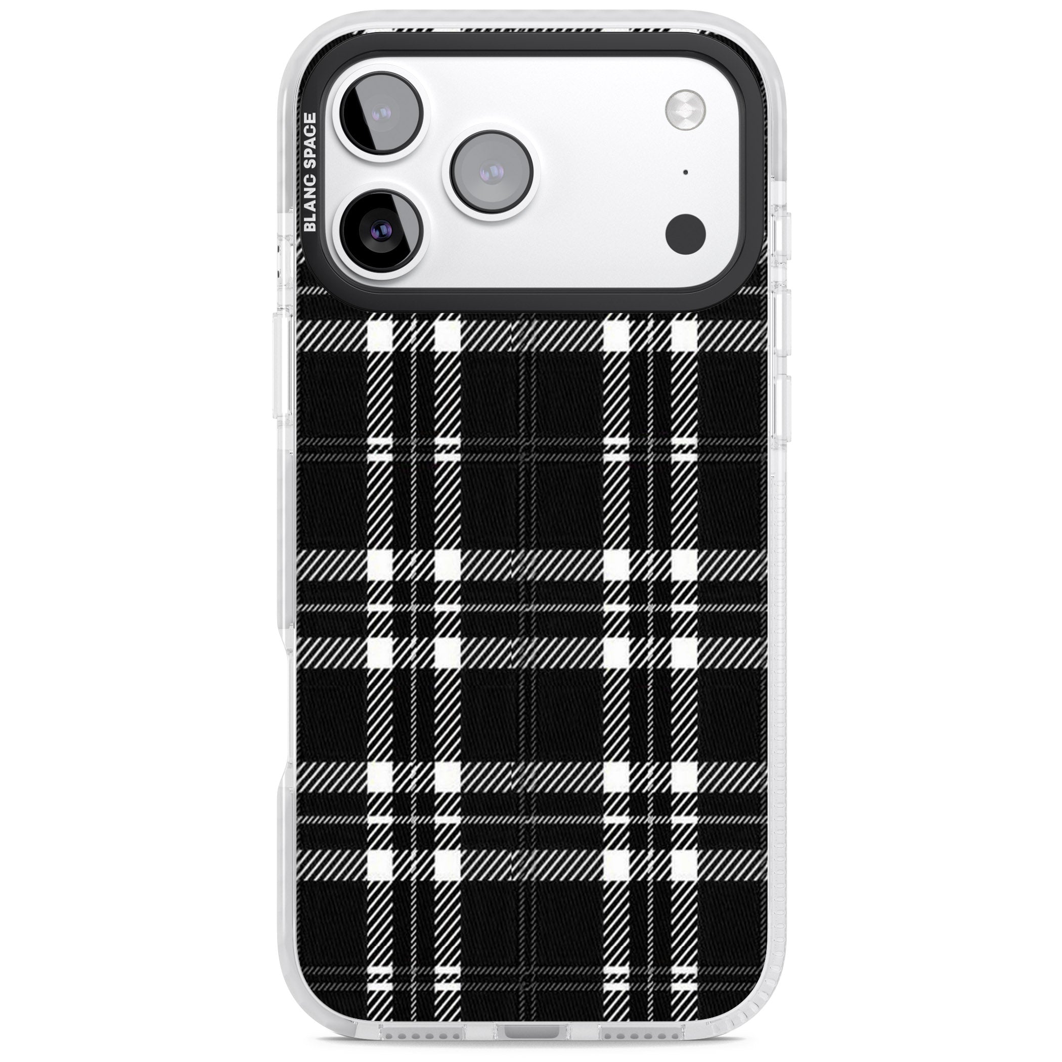 Divine Black Plaid iPhone 17 Pro Impact Pro Clear Phone Case