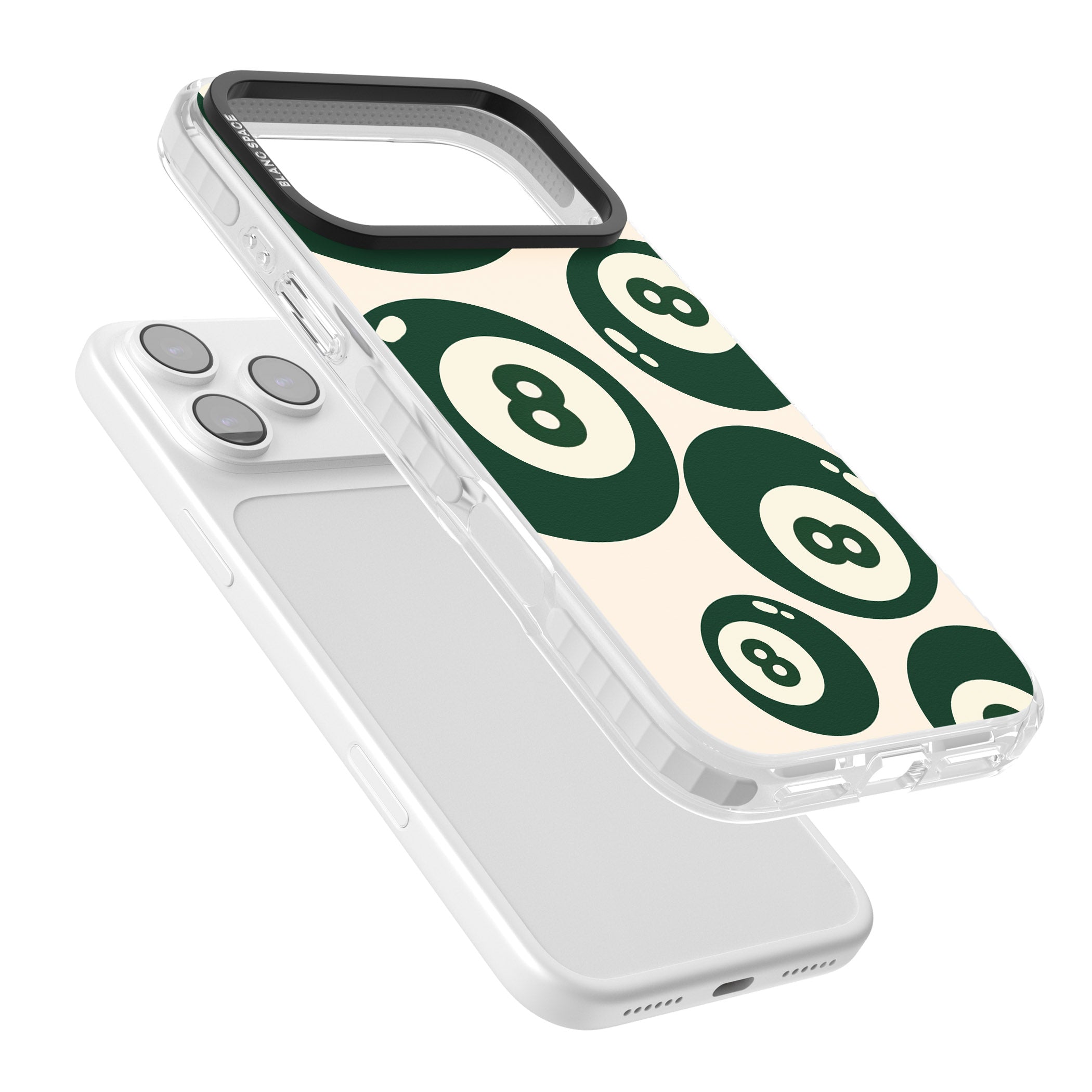 Green Eight Balls iPhone 17 Pro Impact Pro Clear Phone Case Colours