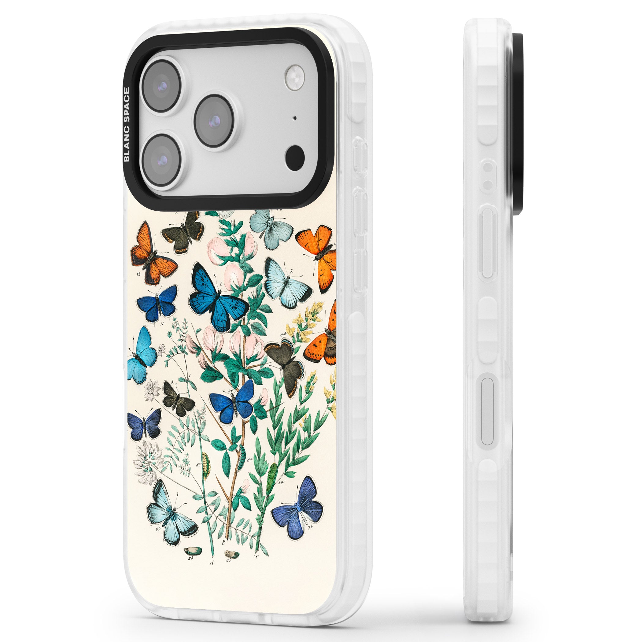 European Butterflies iPhone 17 Pro Impact Pro Clear Phone Case Side Profile