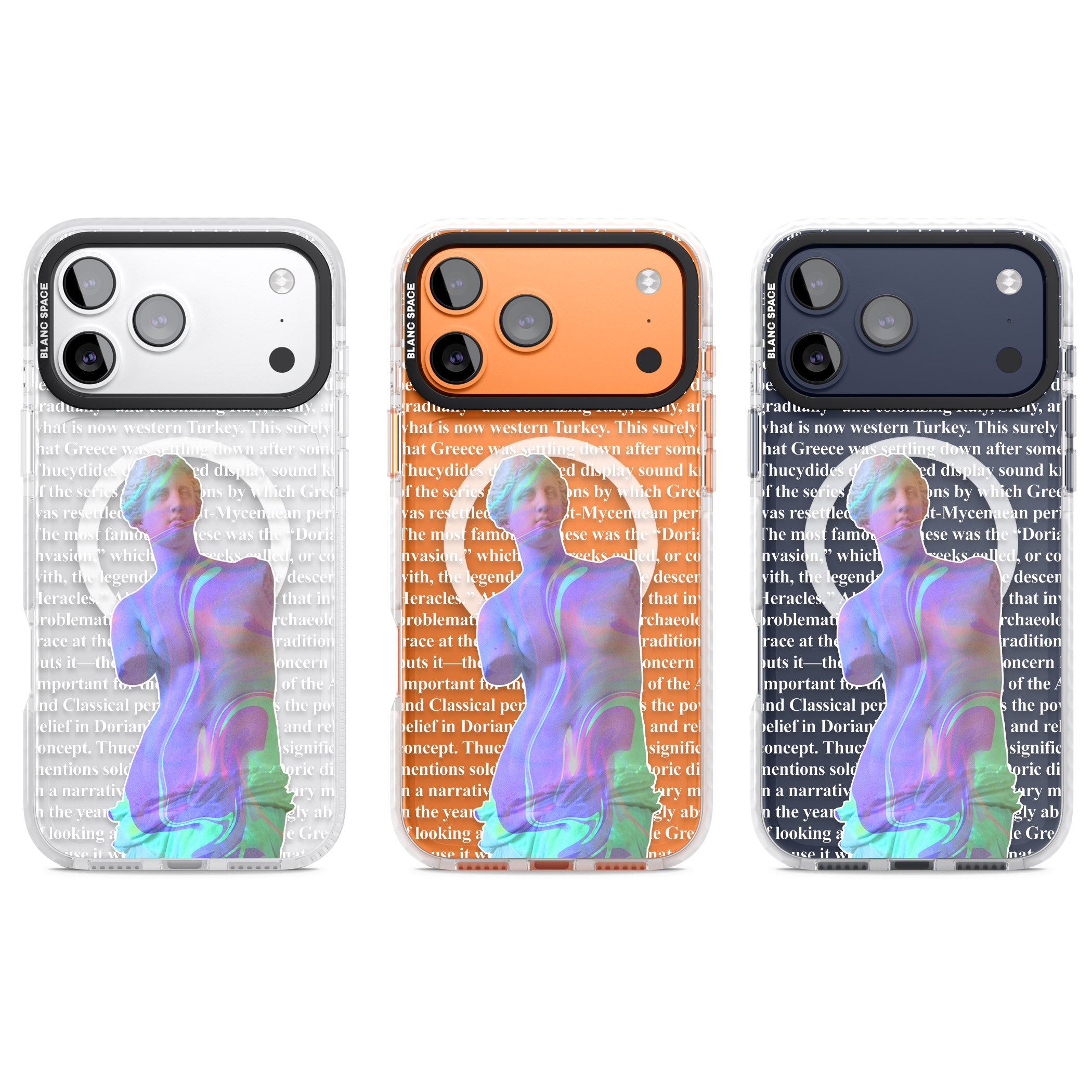 Iridescent De Milo iPhone 17 Pro Impact Pro Clear Phone Case APT Impact Protection