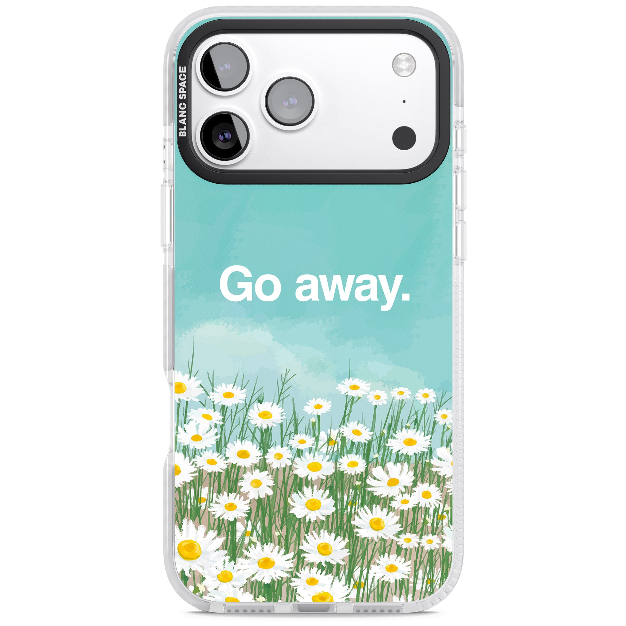 Go Away iPhone 17 Pro Impact Pro Clear Phone Case