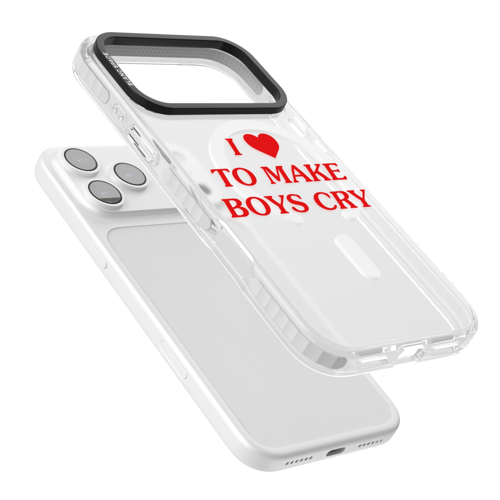 I Love To Make Boys Cry iPhone 17 Pro Impact Pro Clear Phone Case Colours