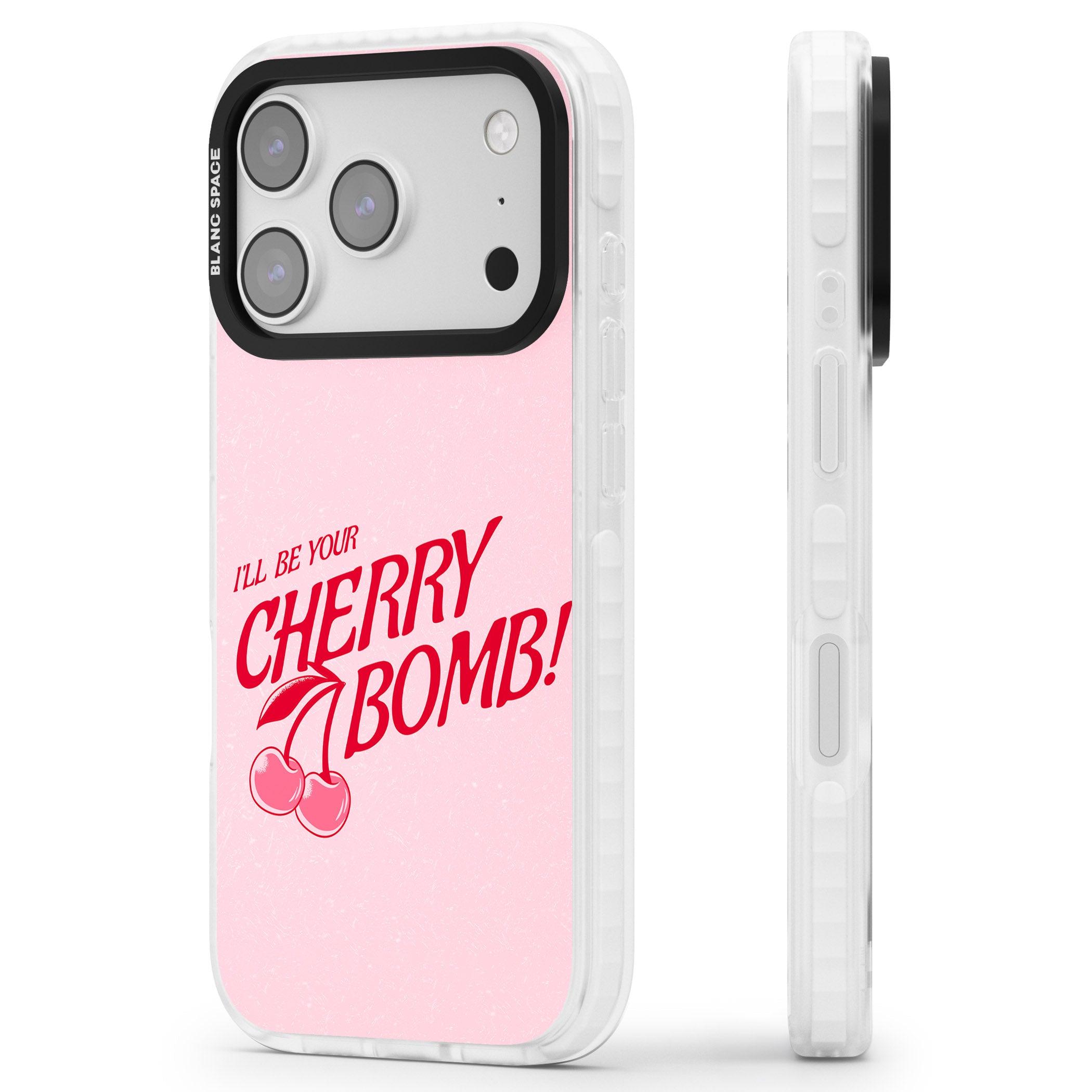Your Cherry Bomb iPhone 17 Pro Impact Pro Clear Phone Case Side Profile