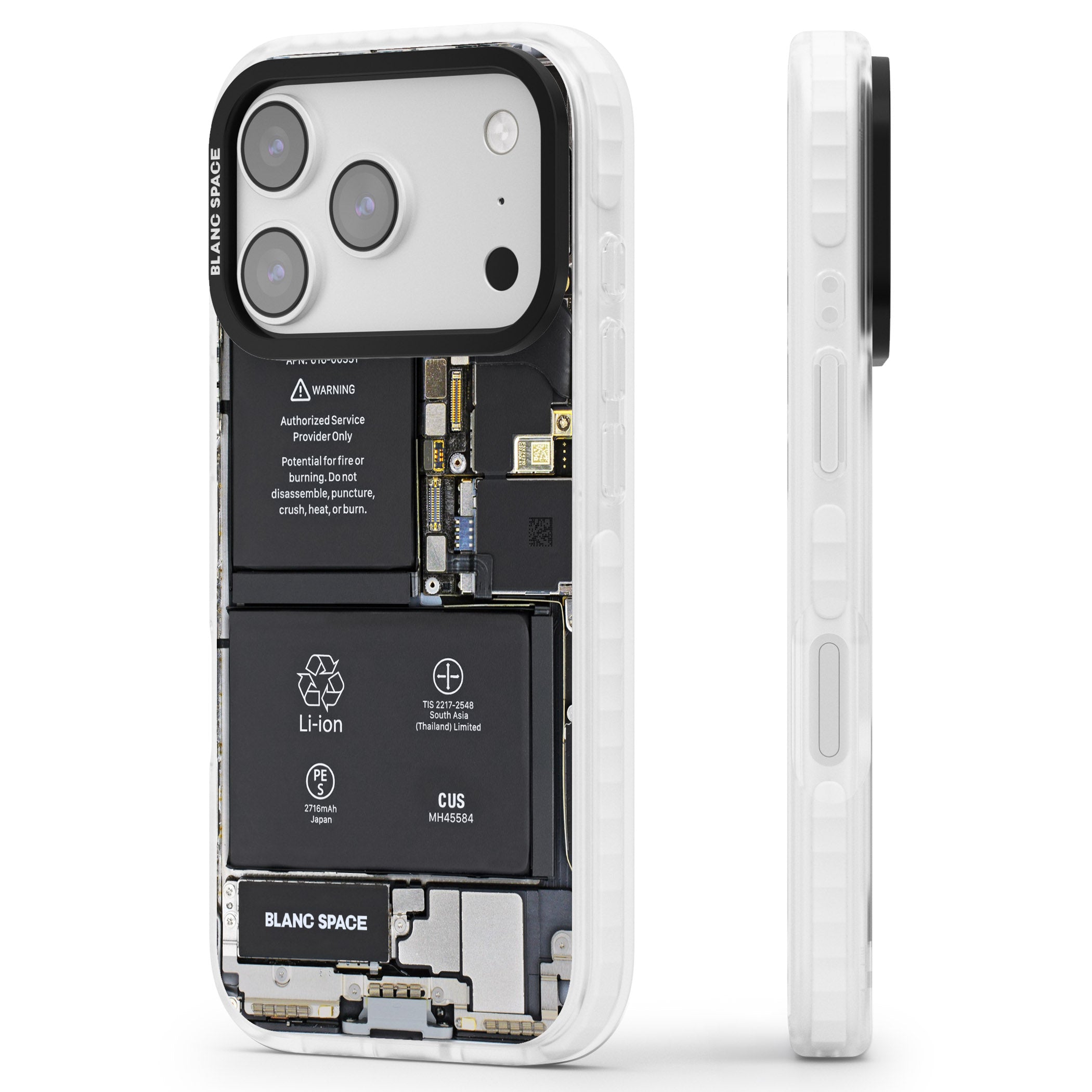 Circuit Board Standard iPhone 17 Pro Impact Pro Clear Phone Case Side Profile