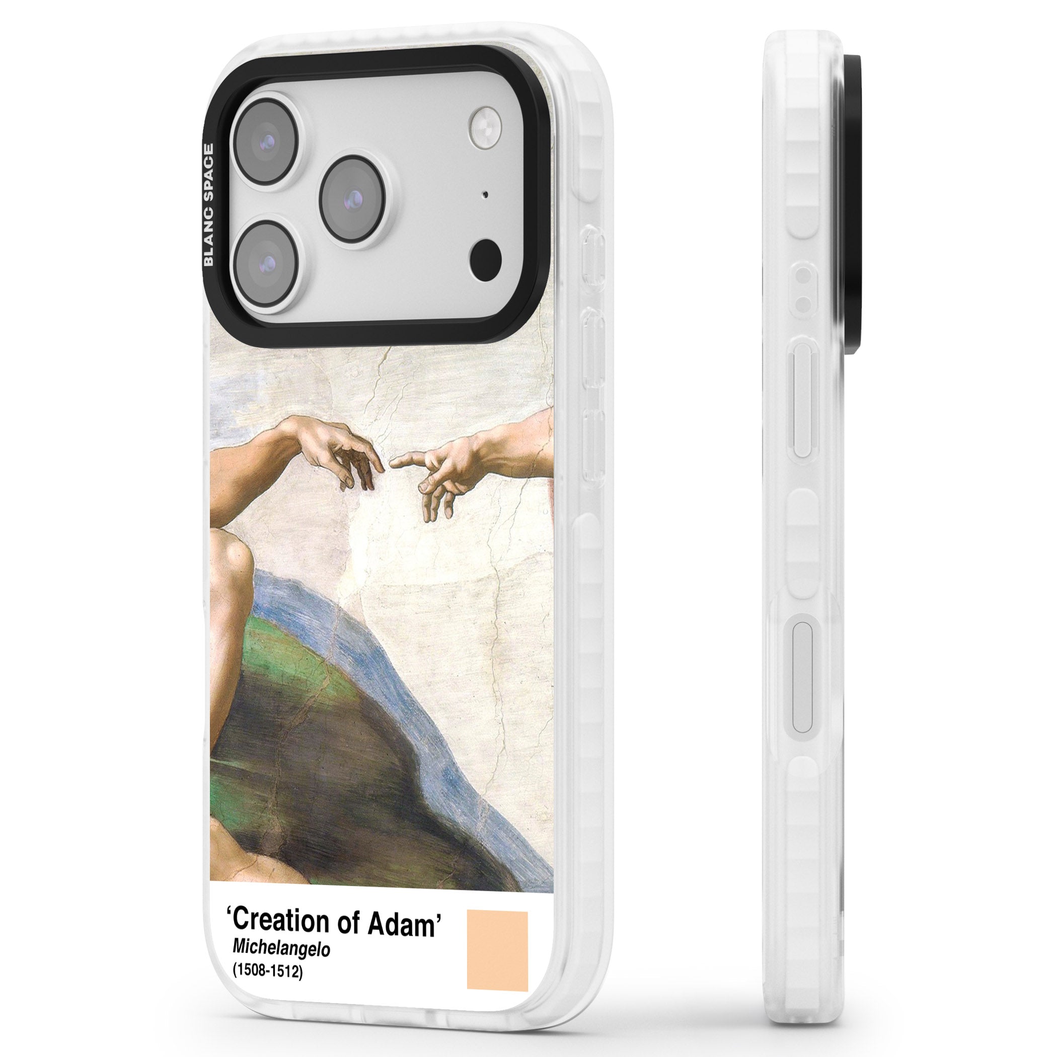 Creation Of Adam iPhone 17 Pro Max Impact Pro Clear Phone Case Side Profile