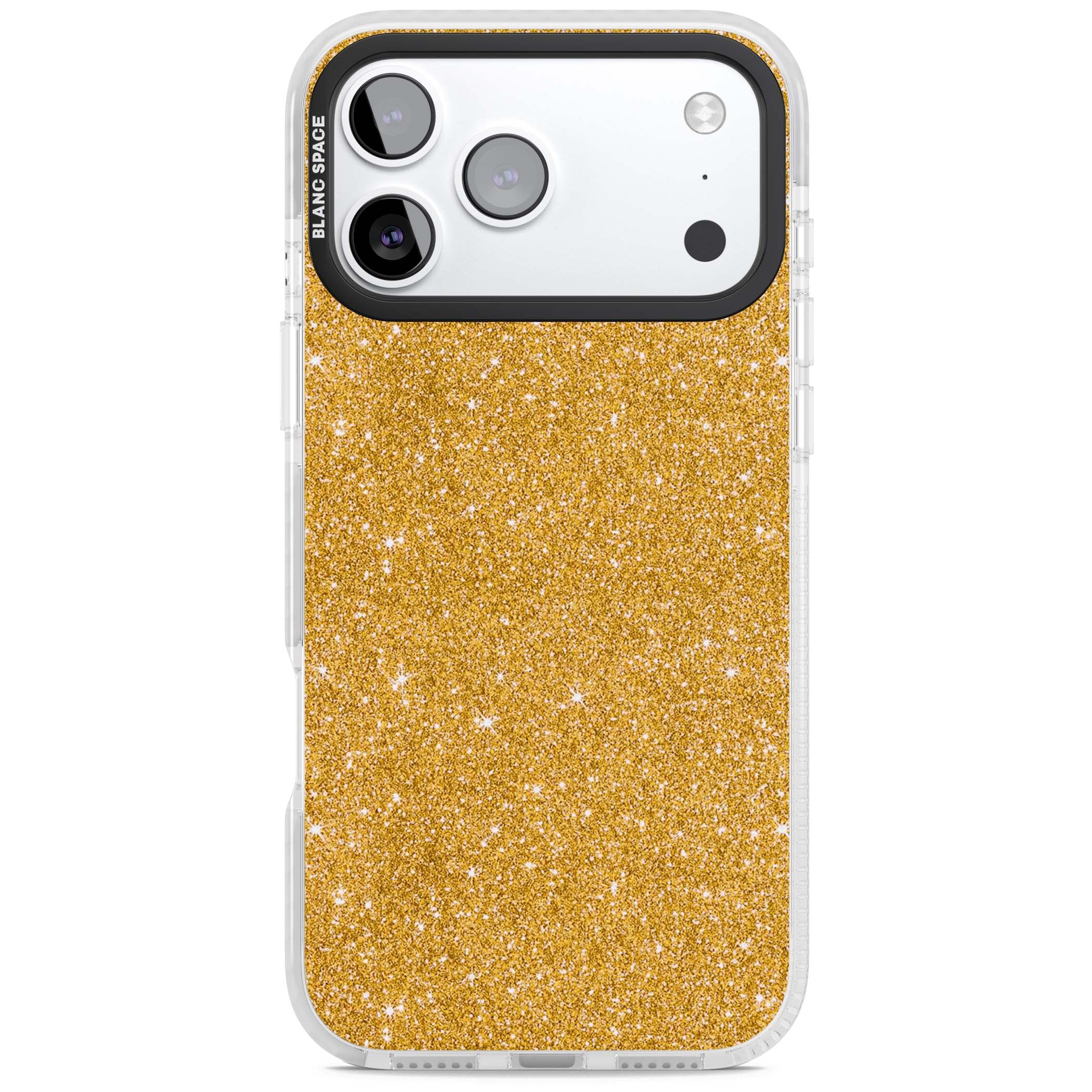 Gold Glitter gold glitter iPhone case featuring a shimmering sparkle wallpaper design in luxury gold | Impact Magsafe case for iPhone 17 Pro, iPhone 17 Pro Max