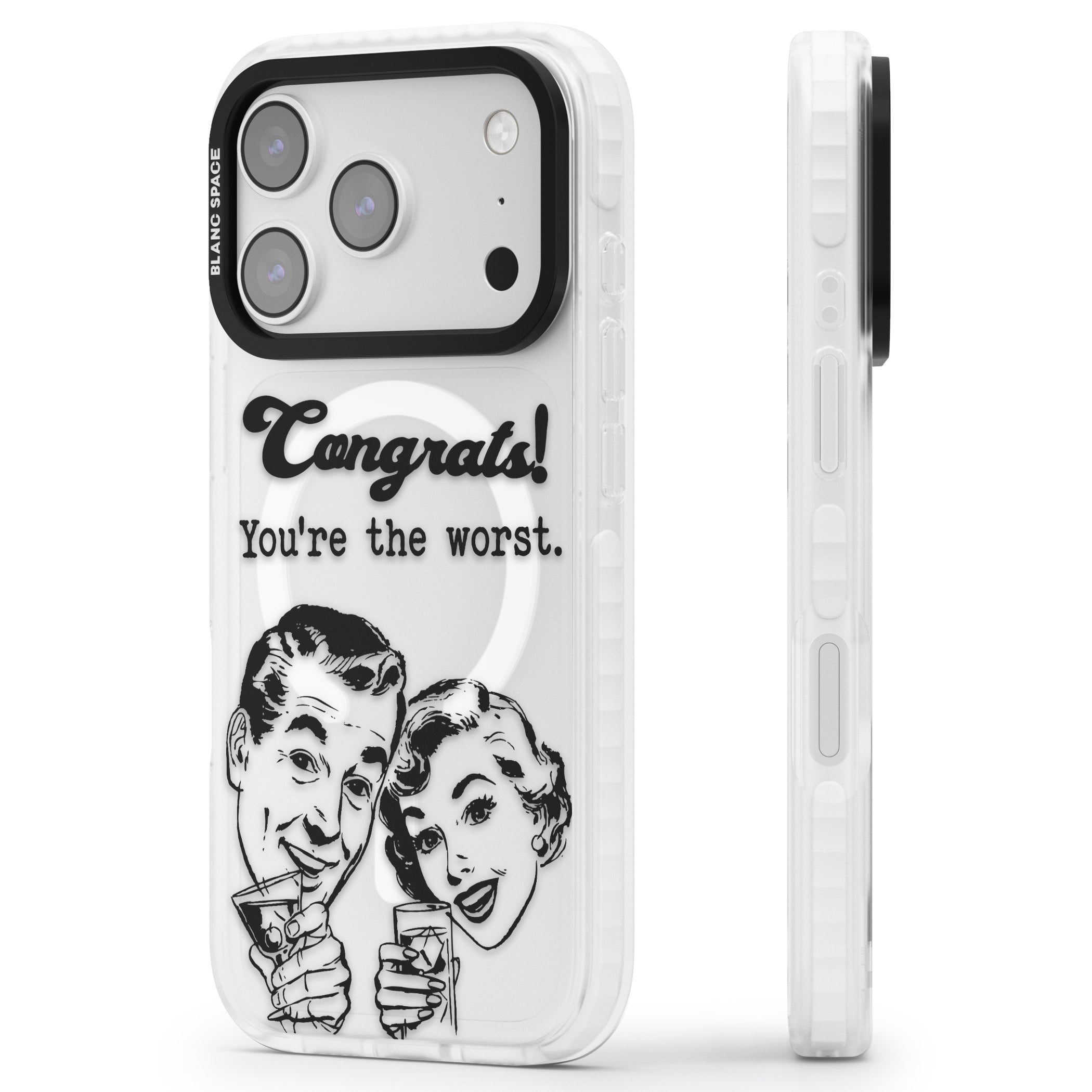 Congrats Youre The Worst iPhone 17 Pro Impact Pro Clear Phone Case Side Profile
