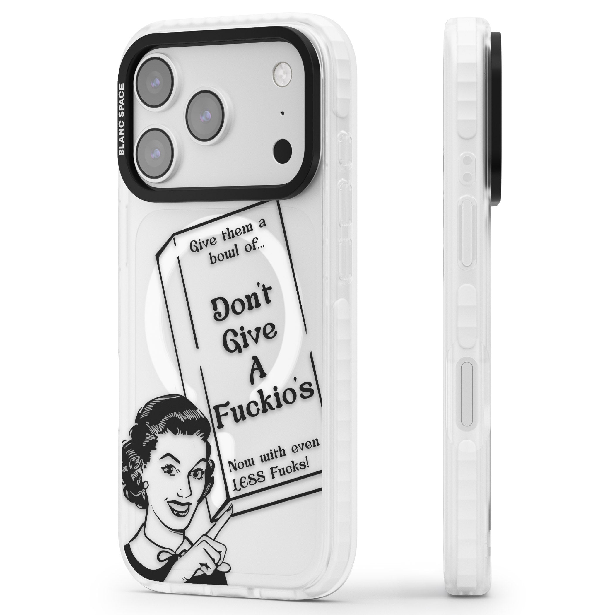 Dont Give A F Ckios Cereal iPhone 17 Pro Impact Pro Clear Phone Case Side Profile