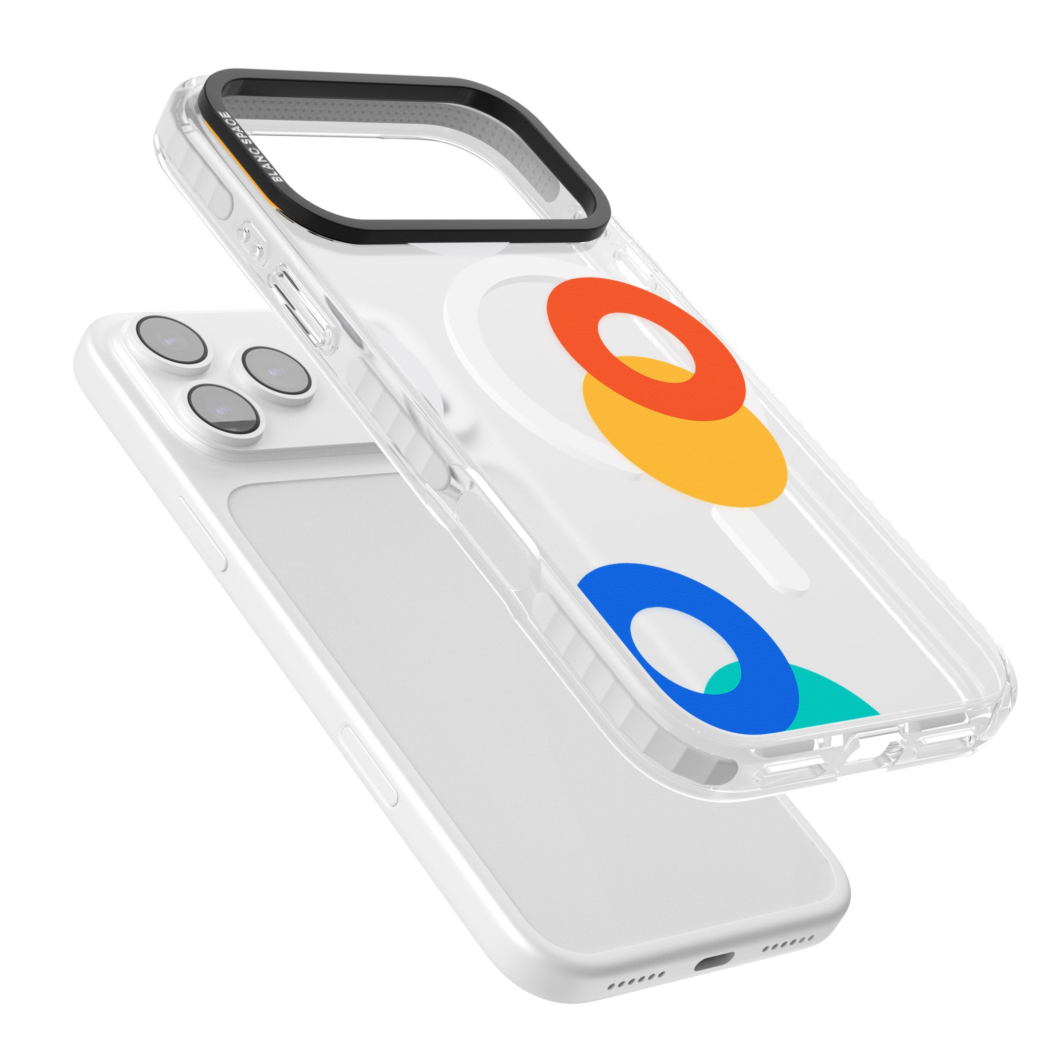 Abstract Mixed Circles iPhone 17 Pro Impact Pro Clear Phone Case Colours