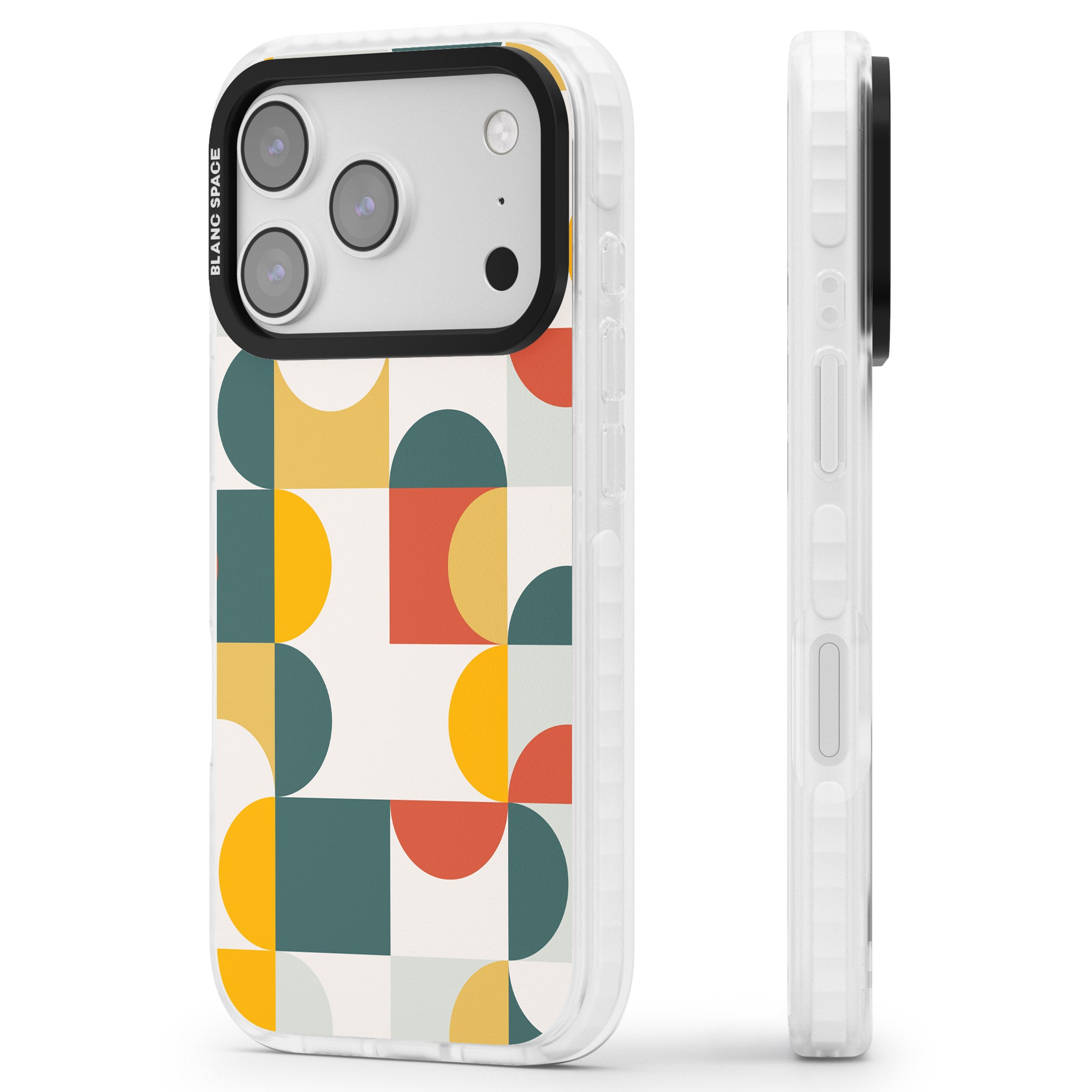 Retro Color Blocks iPhone 17 Pro Impact Pro Clear Phone Case Side Profile