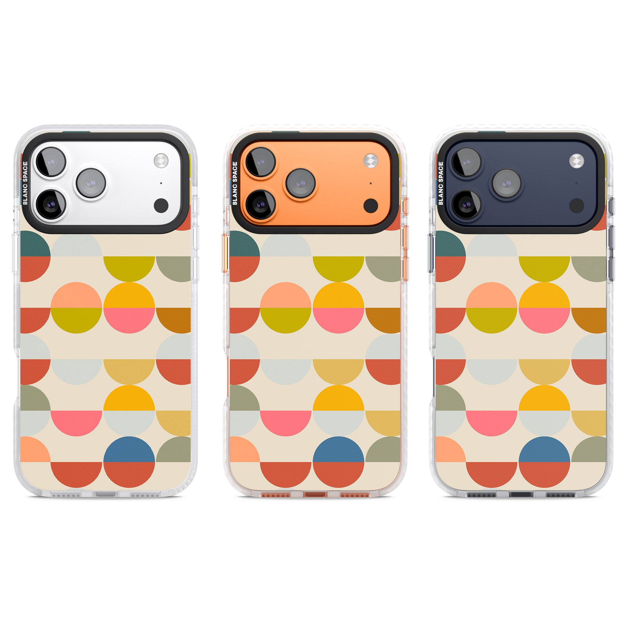 Colorful Retro Circles iPhone 17 Pro Impact Pro Clear Phone Case APT Impact Protection