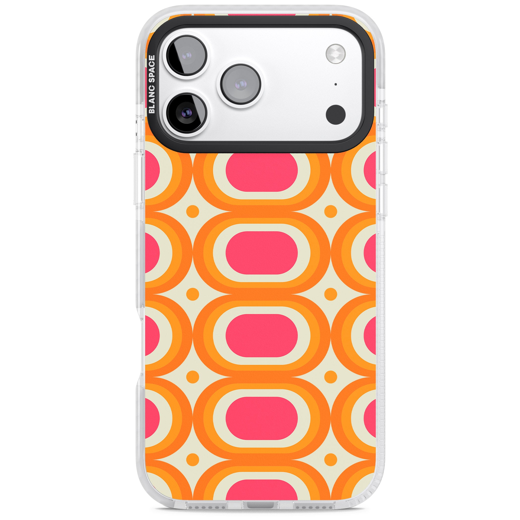 Groovy 60S Shape Pattern iPhone 17 Pro Impact Pro Clear Phone Case