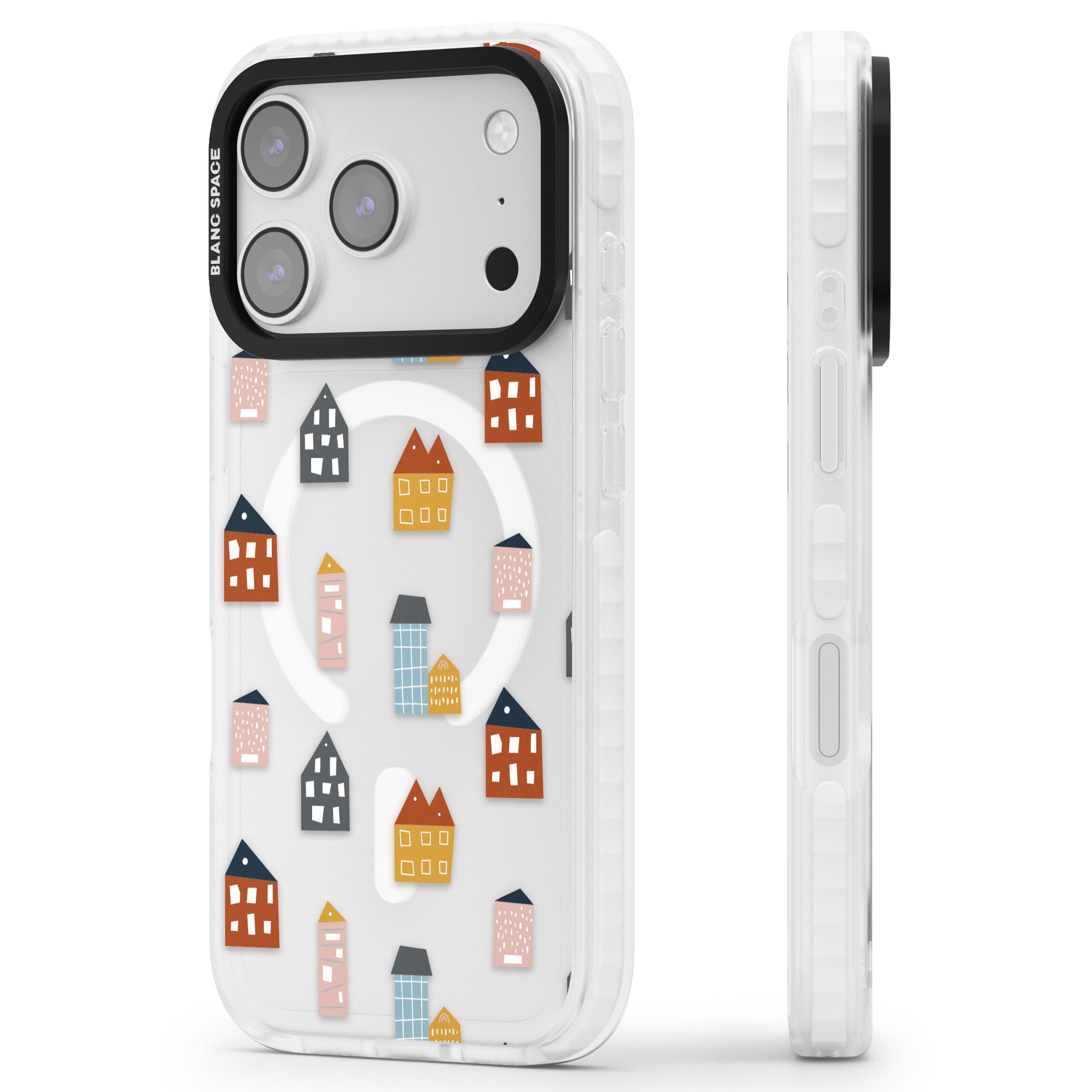 Scandi Village iPhone 17 Pro Impact Pro Clear Phone Case Side Profile