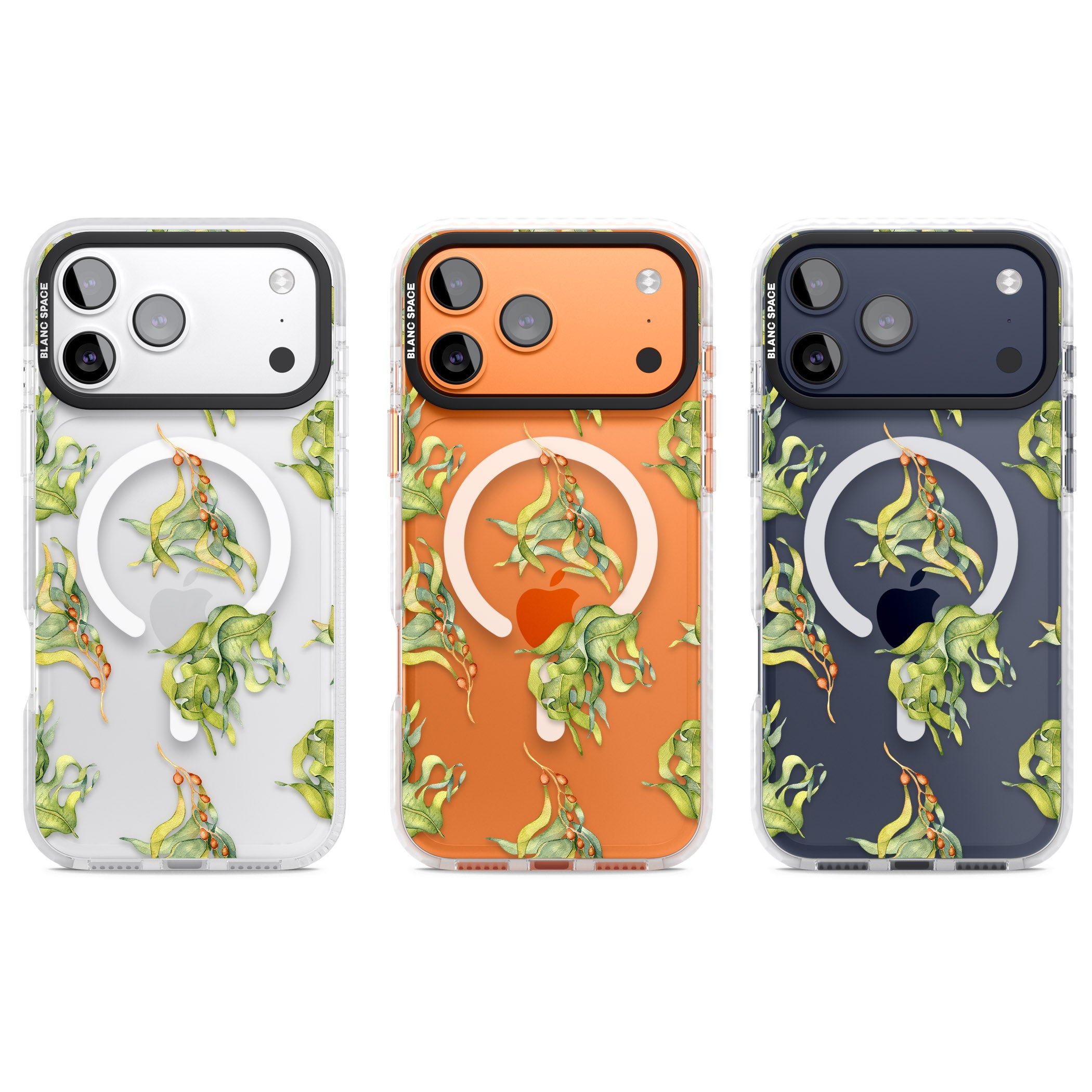 Flowing Seaweed Watercolor iPhone 17 Pro Impact Pro Clear Phone Case APT Impact Protection