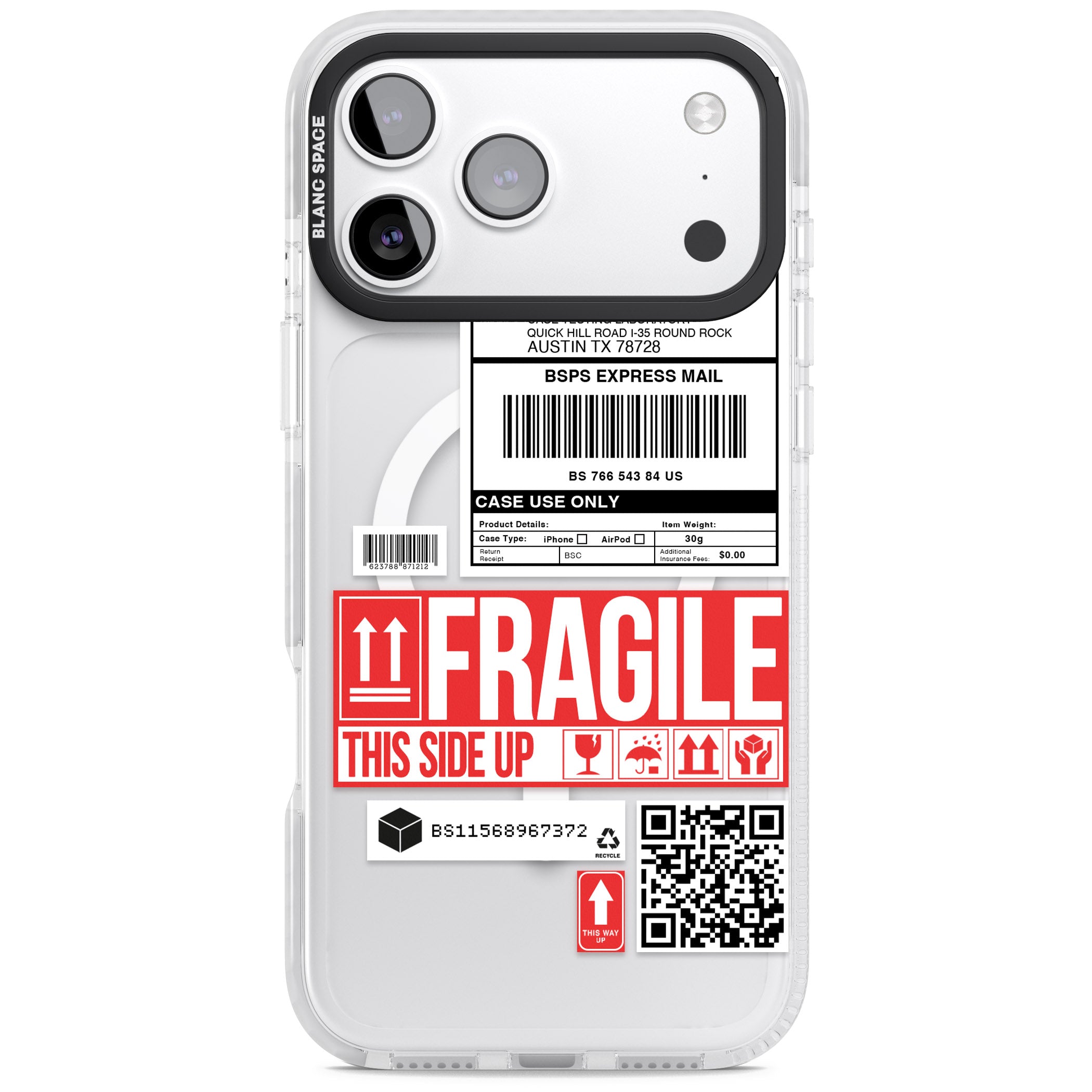 Shipping Label iPhone 17 Pro Impact Pro Clear Phone Case