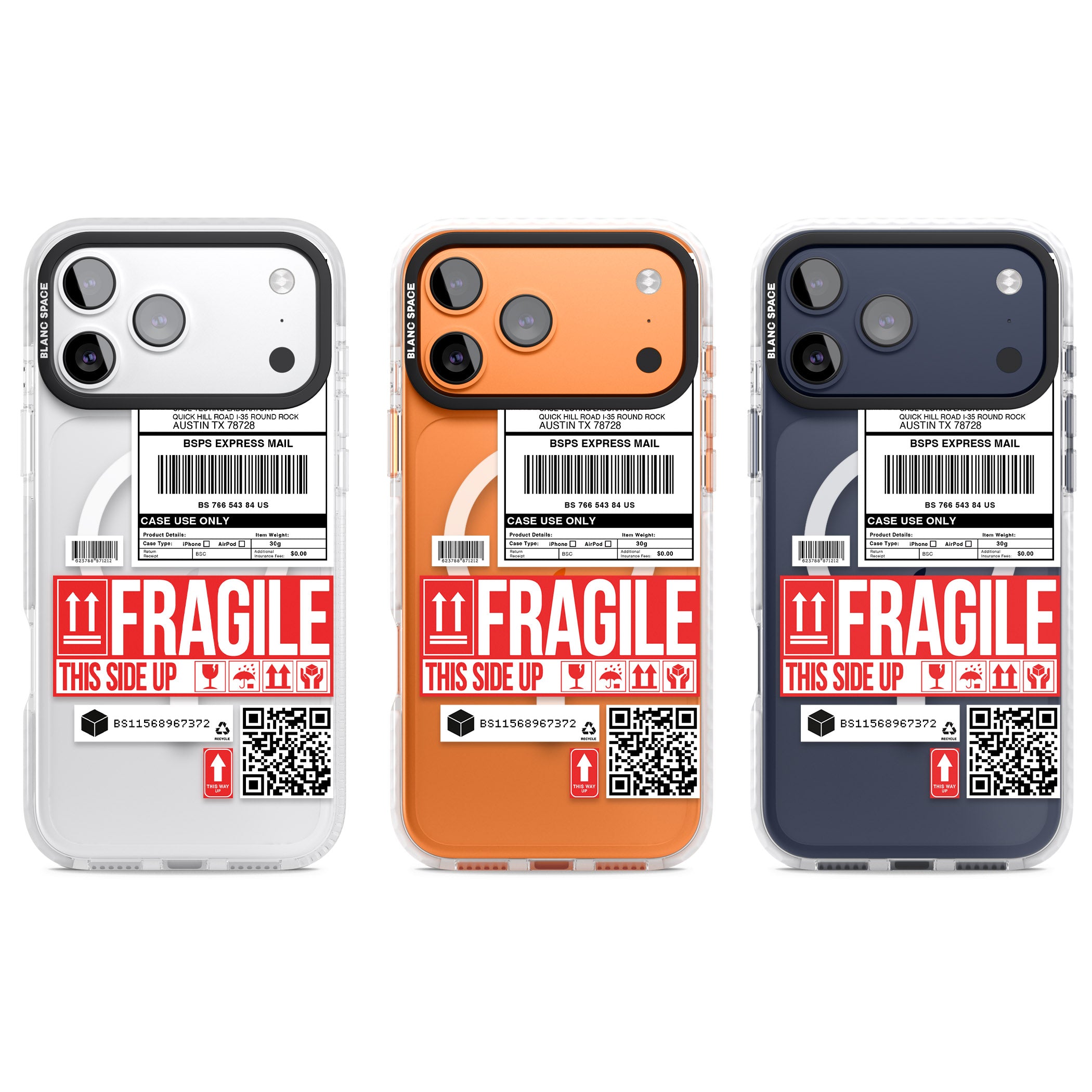 Shipping Label iPhone 17 Pro Impact Pro Clear Phone Case APT Impact Protection