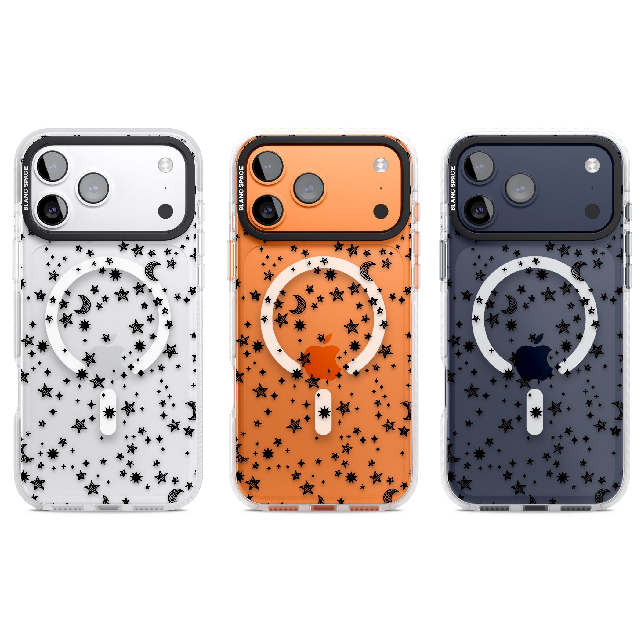 Black Cosmic Galaxy Pattern iPhone 17 Pro Impact Pro Clear Phone Case APT Impact Protection