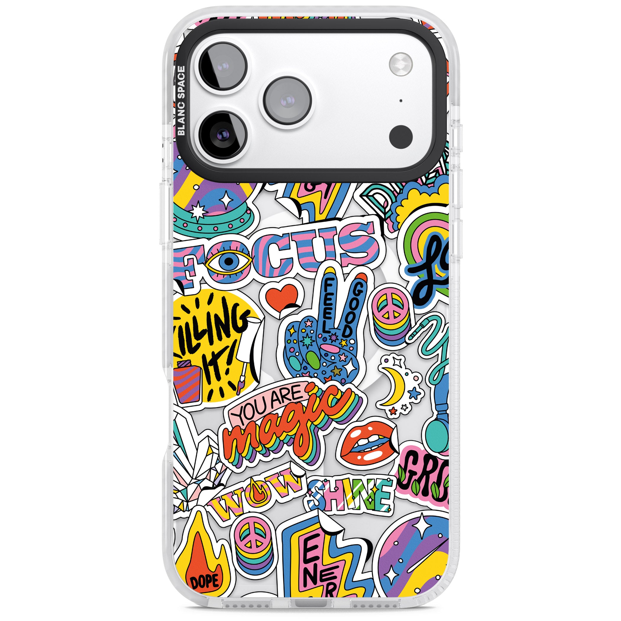 Magic Sticker Collage iPhone 17 Pro Impact Pro Clear Phone Case