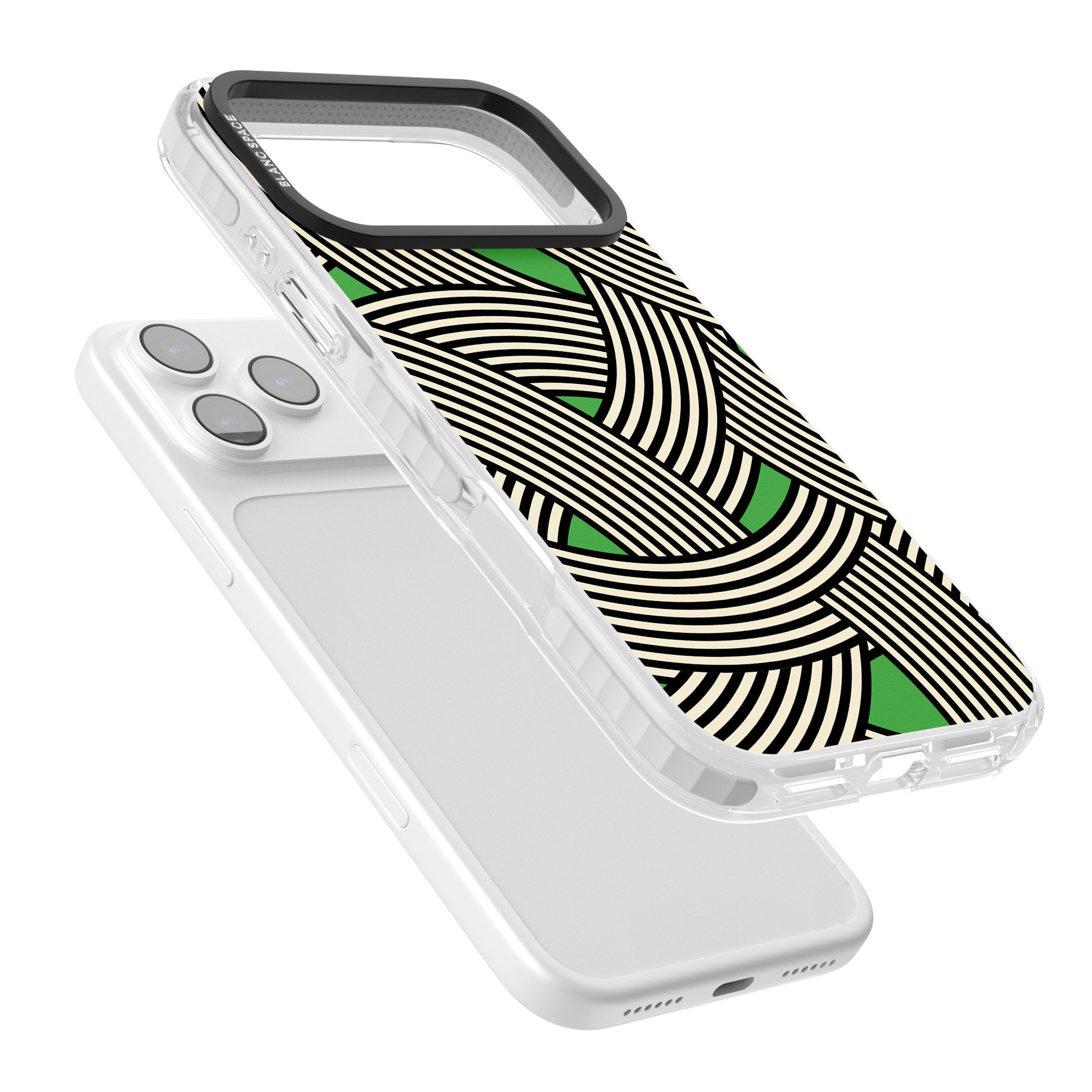 Green Optic Waves iPhone 17 Pro Impact Pro Clear Phone Case Colours