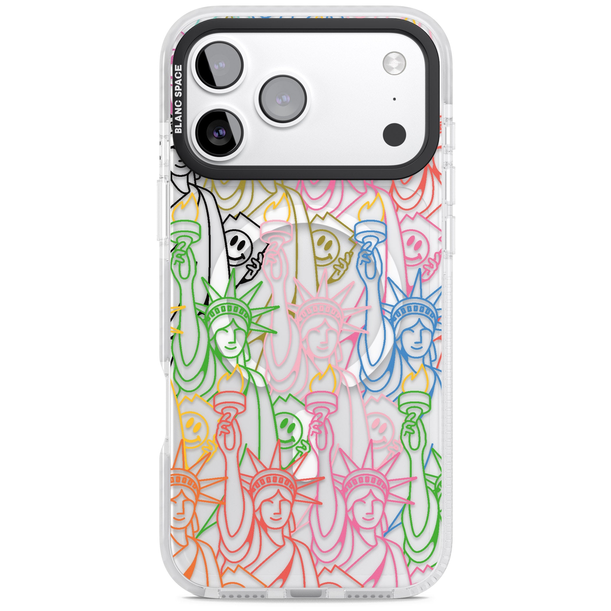 Multicolour Liberty Line Pattern iPhone 17 Pro Impact Pro Clear Phone Case