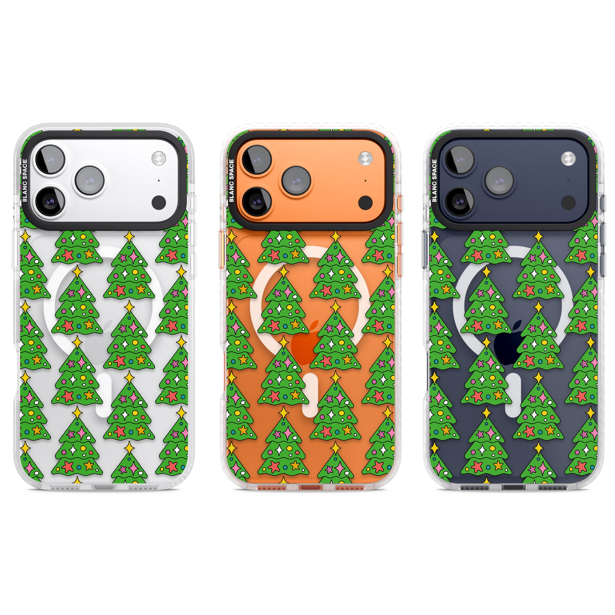Christmas Tree Pattern (Clear) iPhone 17 Pro Impact Pro Clear Phone Case APT Impact Protection