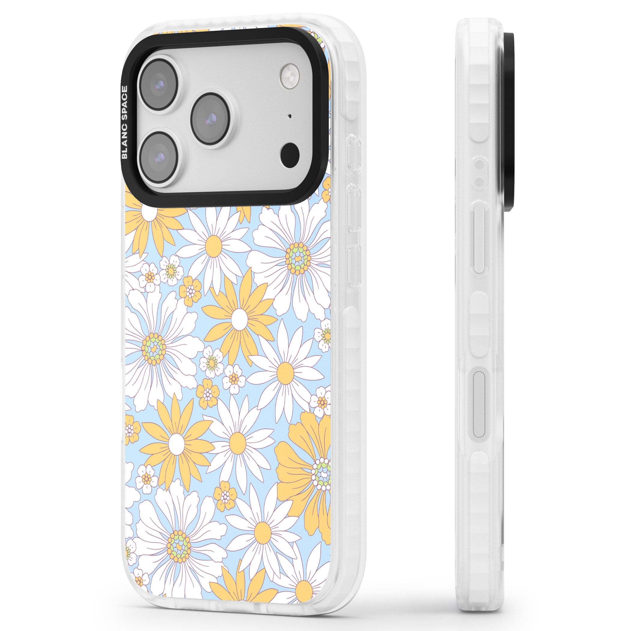 Summers Day Flower Mix iPhone 17 Pro Impact Pro Clear Phone Case Side Profile