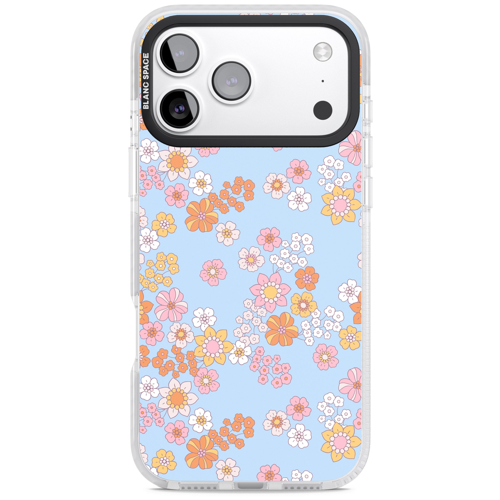 Lake Blue Flower Mix iPhone 17 Pro Impact Pro Clear Phone Case