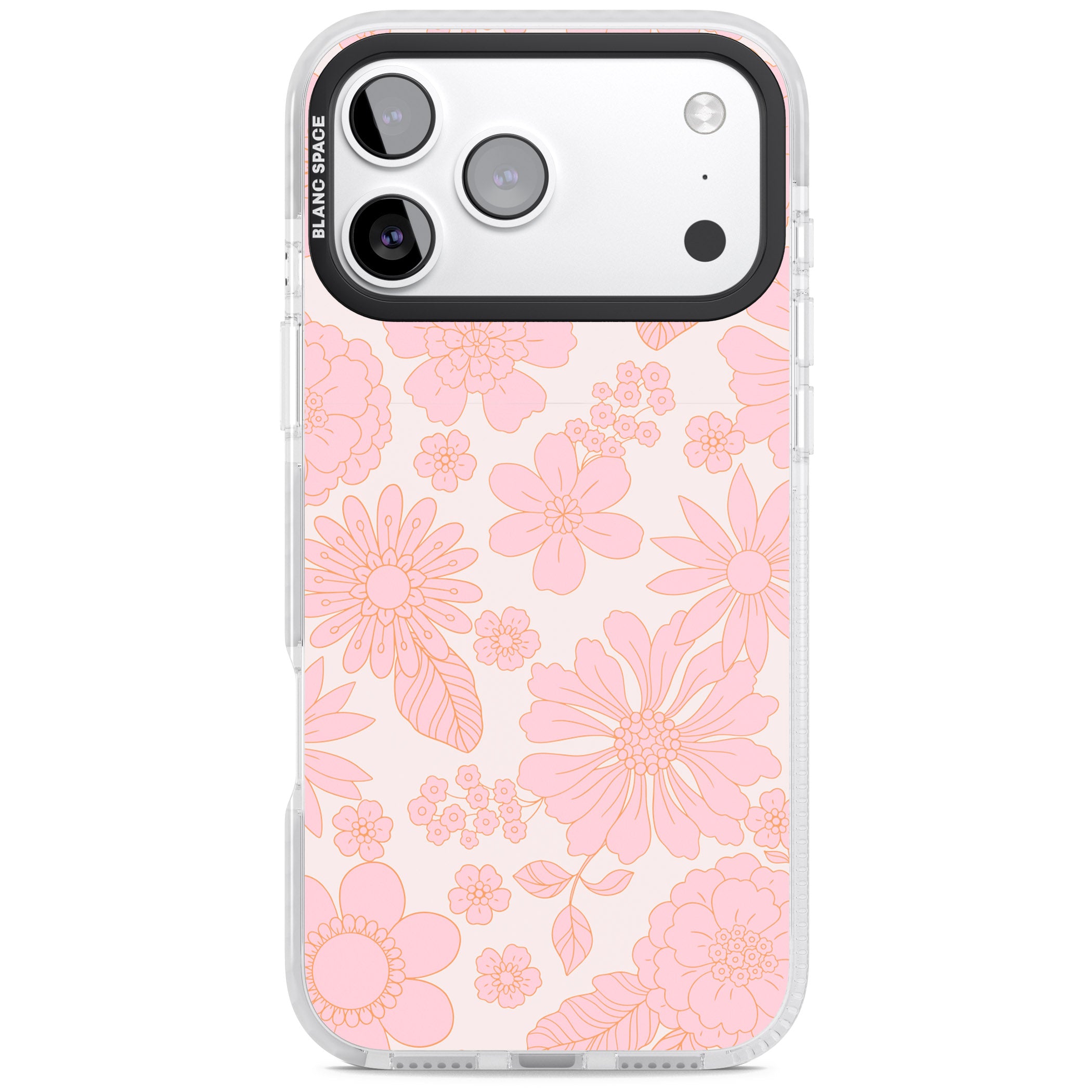 Gentle Pink Flowers iPhone 17 Pro Impact Pro Clear Phone Case