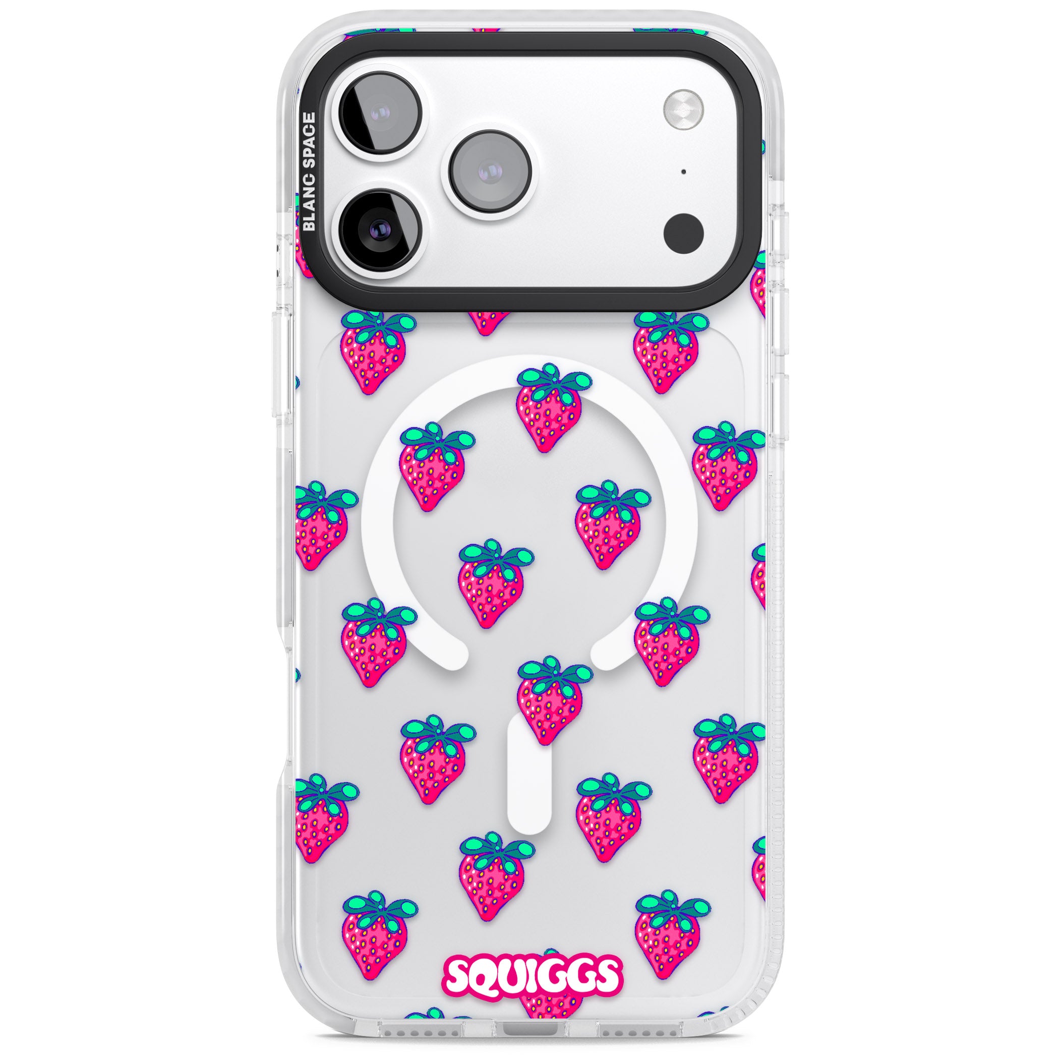 Strawberry Patch iPhone 17 Pro Impact Pro Clear Phone Case