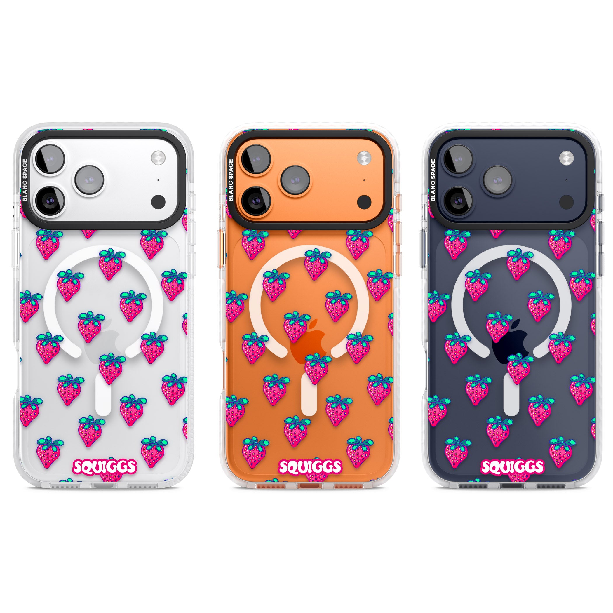 Strawberry Patch iPhone 17 Pro Impact Pro Clear Phone Case APT Impact Protection