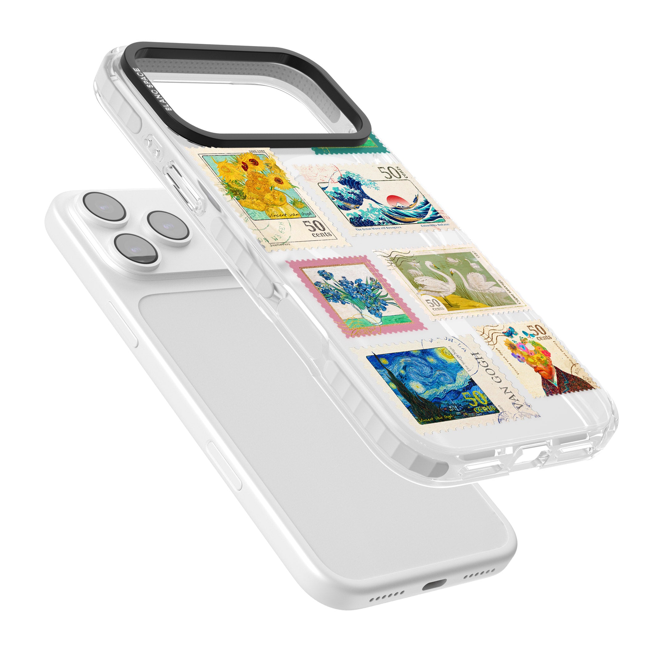 Vintage Art Stamps iPhone 17 Pro Impact Pro Clear Phone Case Colours