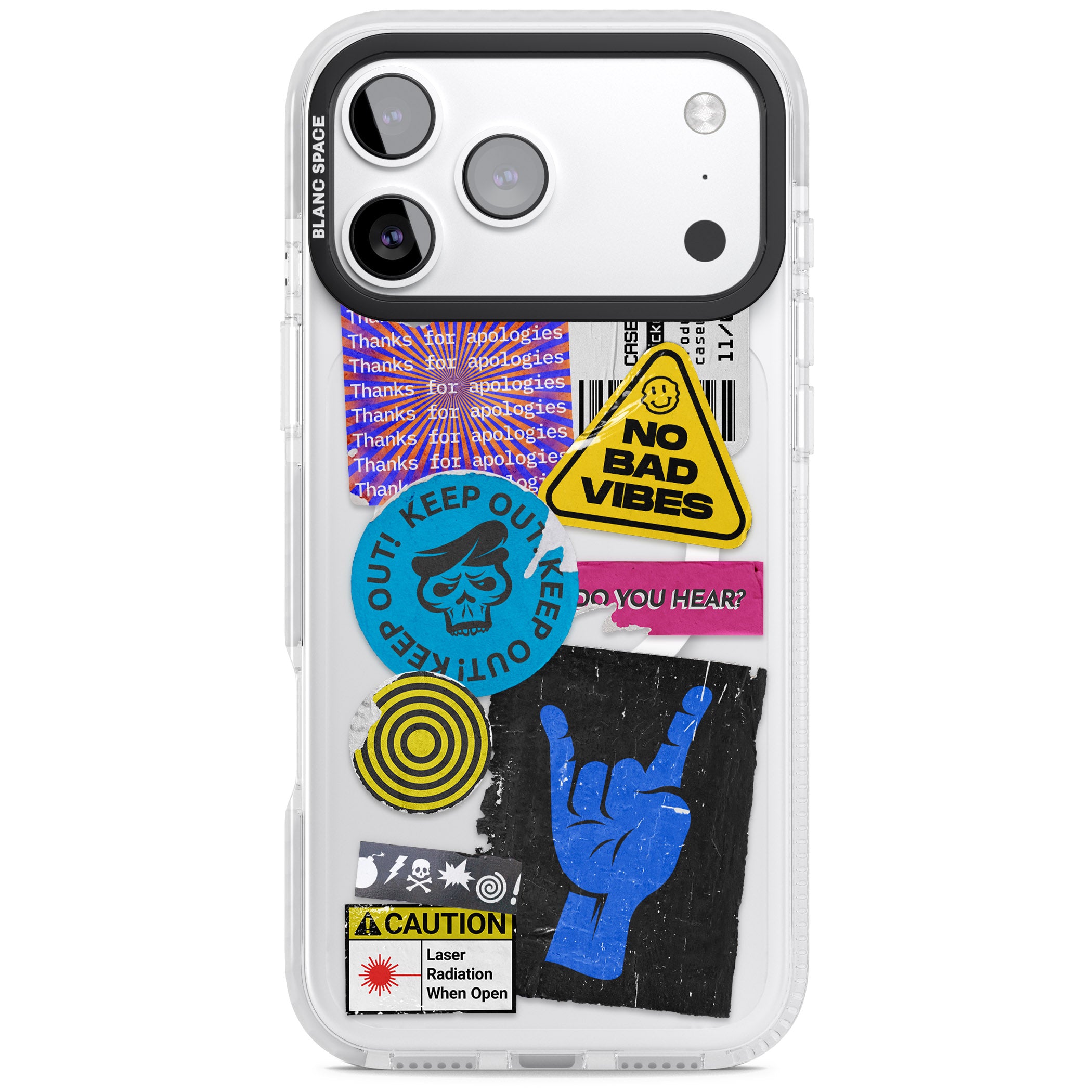 No Bad Vibes Sticker Mix iPhone 17 Pro Impact Pro Clear Phone Case