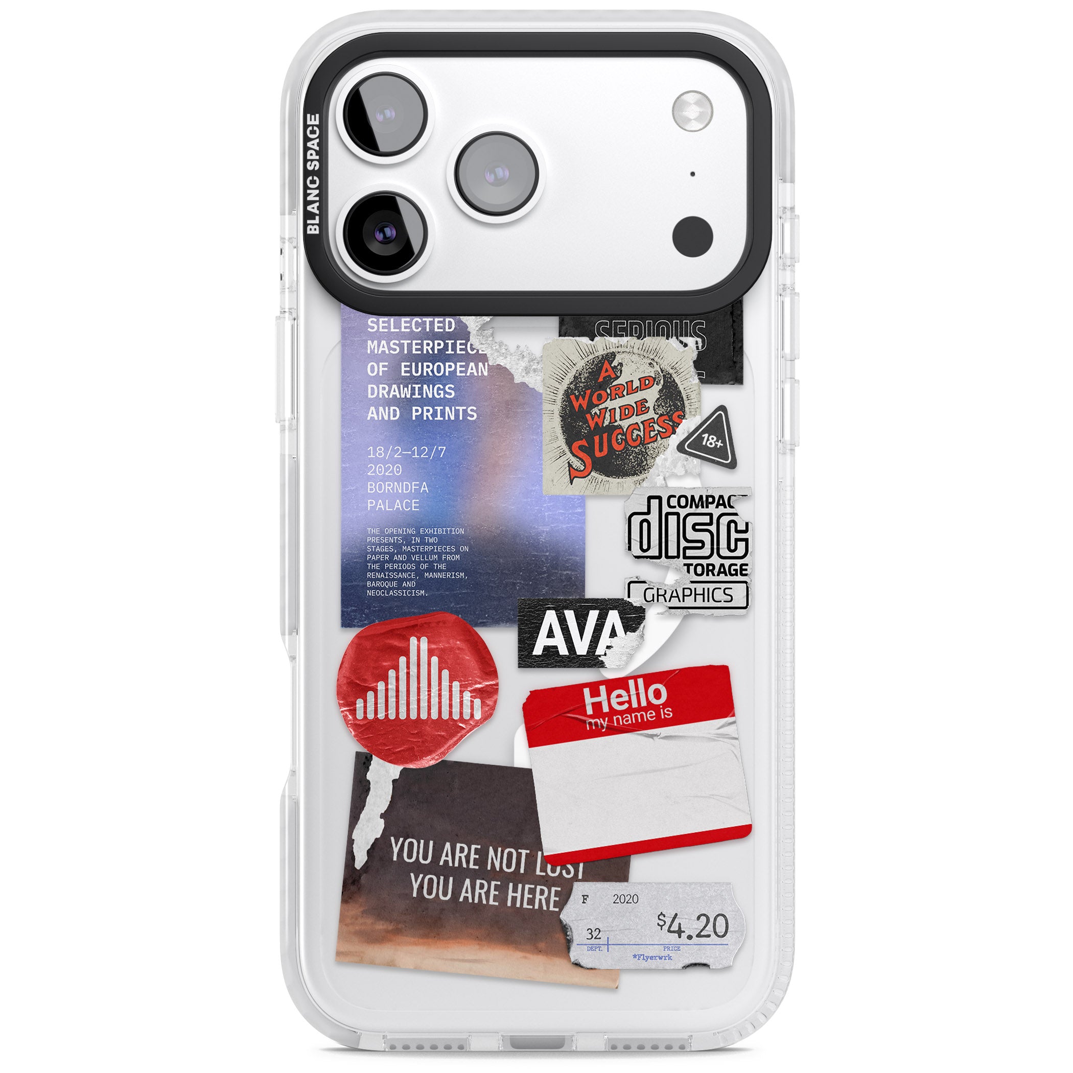 Red & Black Sticker Mix iPhone 17 Pro Impact Pro Clear Phone Case