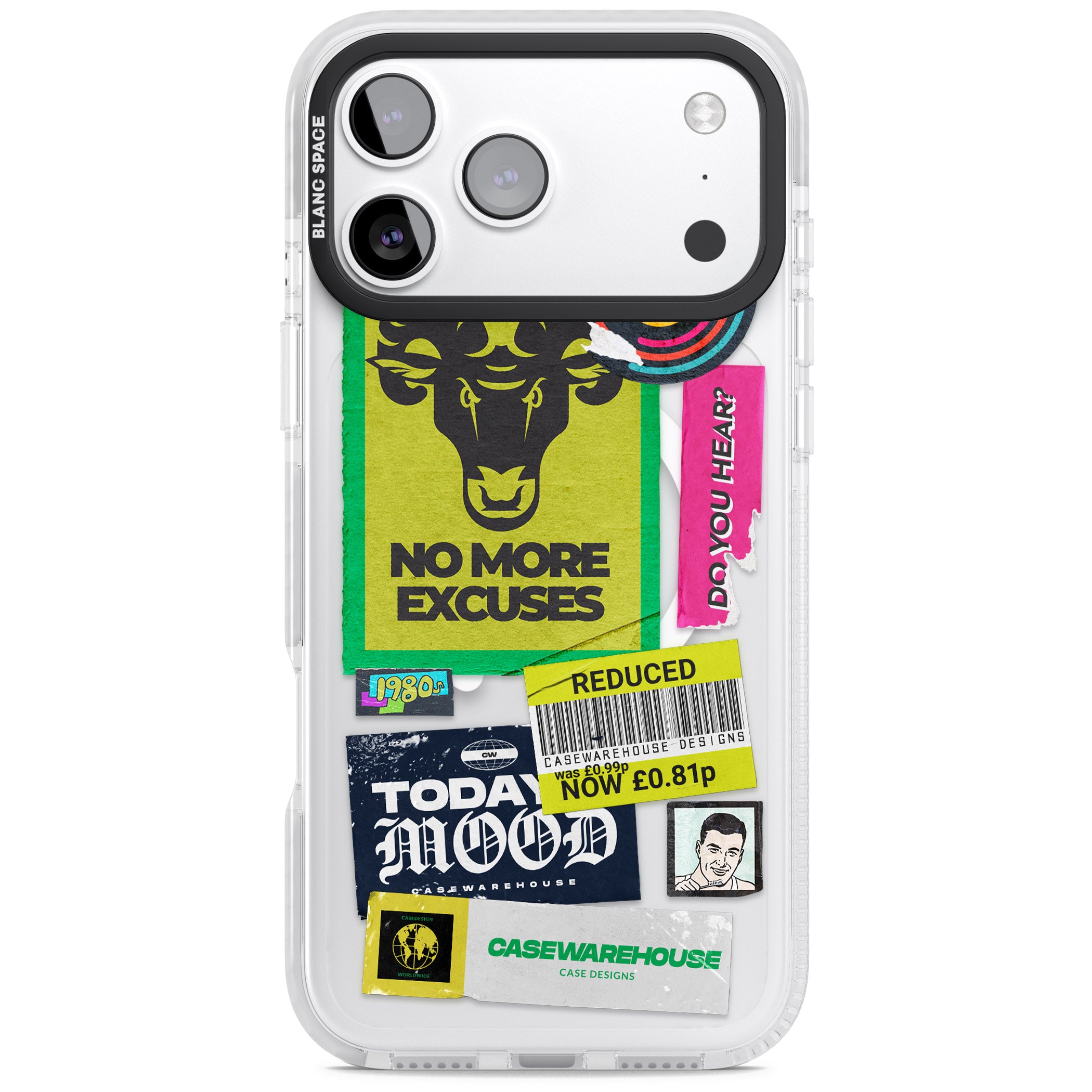 No More Excuses Sticker Mix iPhone 17 Pro Impact Pro Clear Phone Case